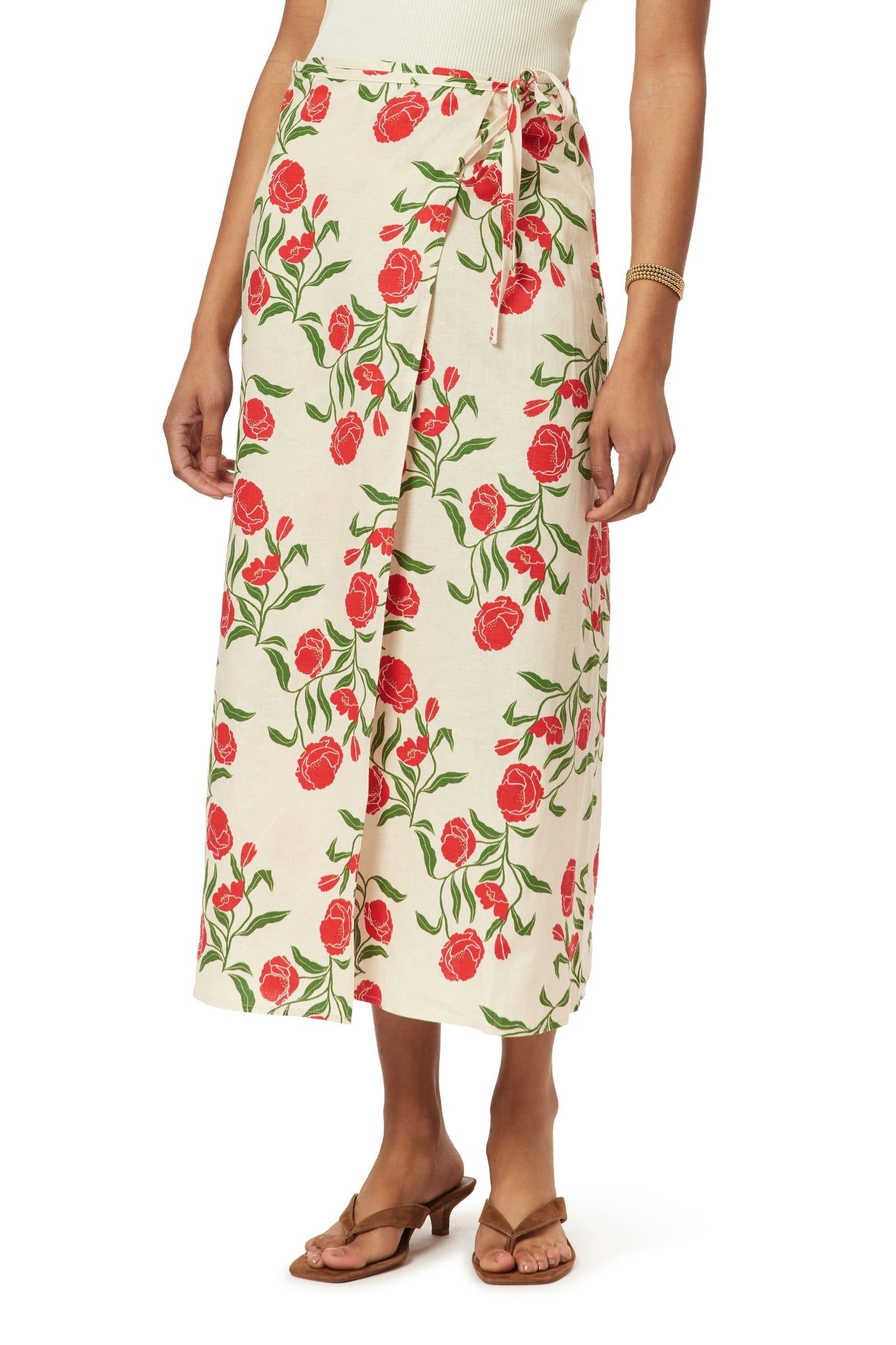 WRAP SKIRT WHITECAP GRAY ALLOVER FLORAL 1