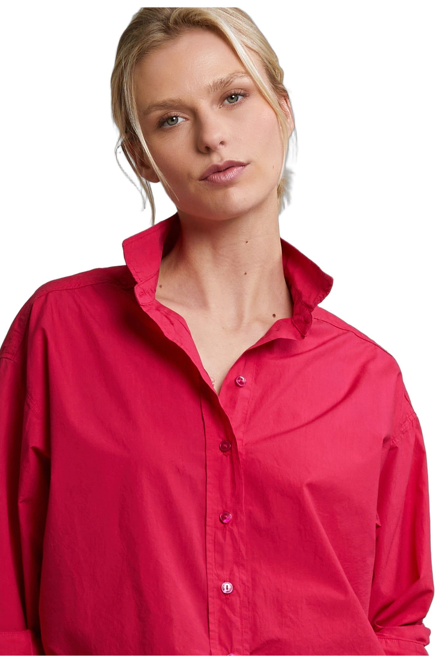 FUCHSIA LOOSE BUTTONED BLOUSE LONG SLEEVES 2