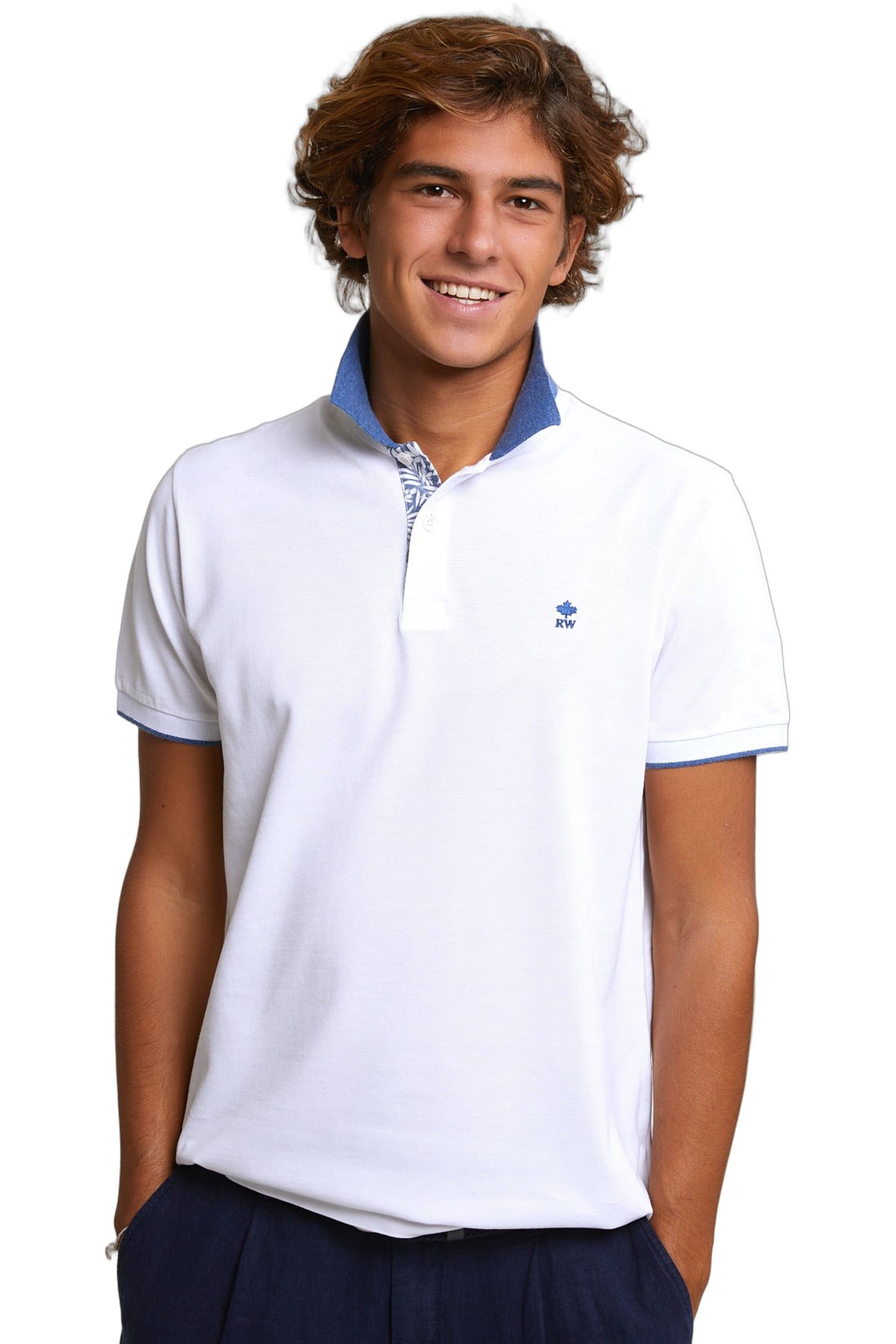 CUSTOM FIT FANCY COTTON POLO WHITE 1