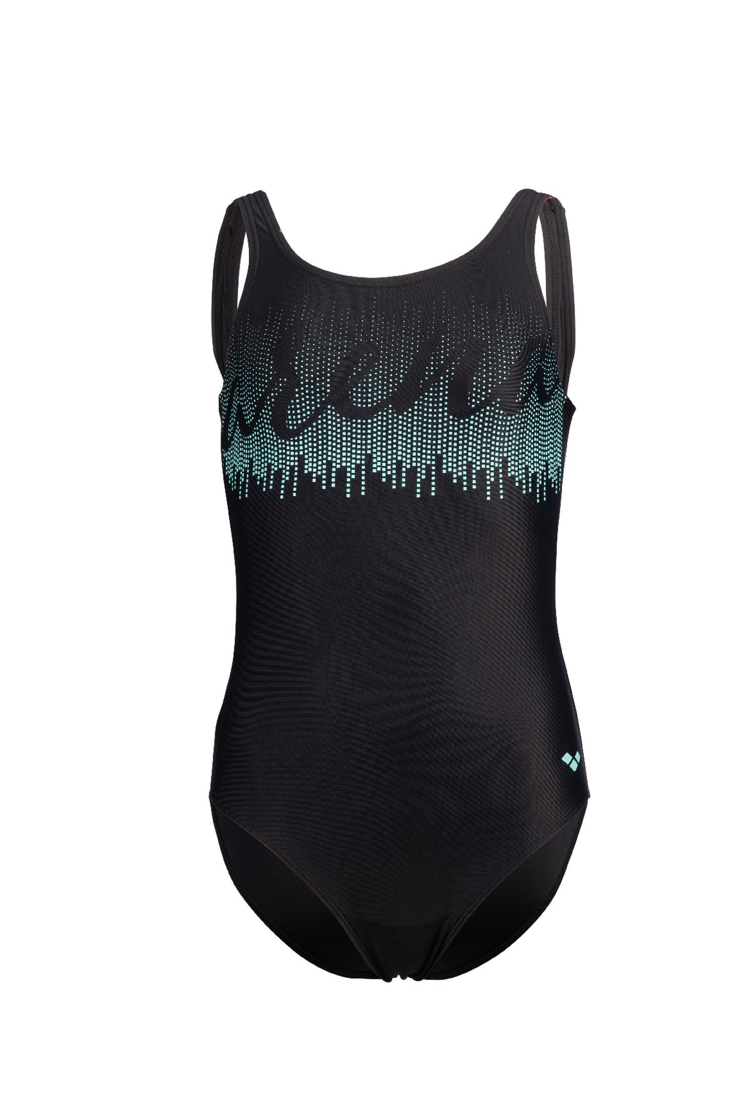 GIRLS' GRAPHIC SWIMSUIT U BACK BLACK 5