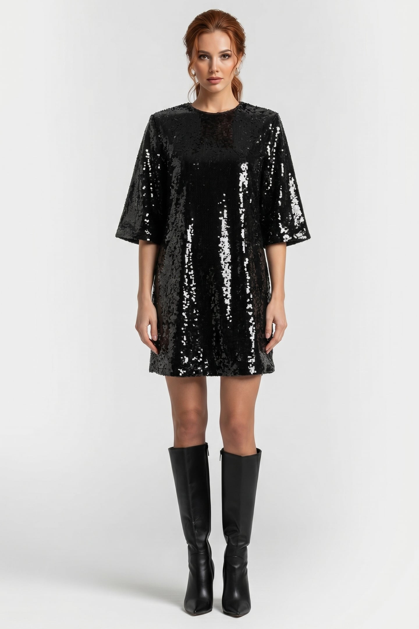 HARRISON SEQUIN DRESS BLACK 1