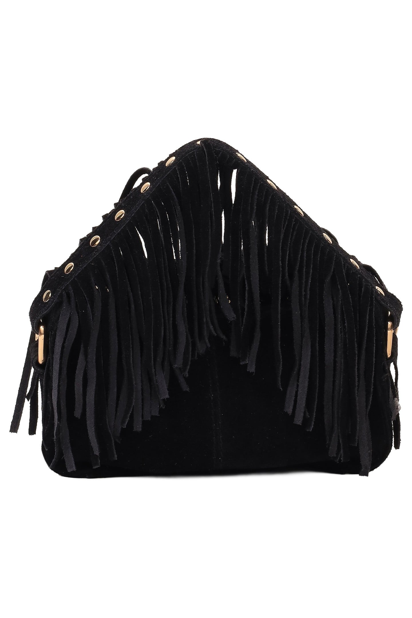HELENA FRINGE SUEDE BLACK W. GOLD 4