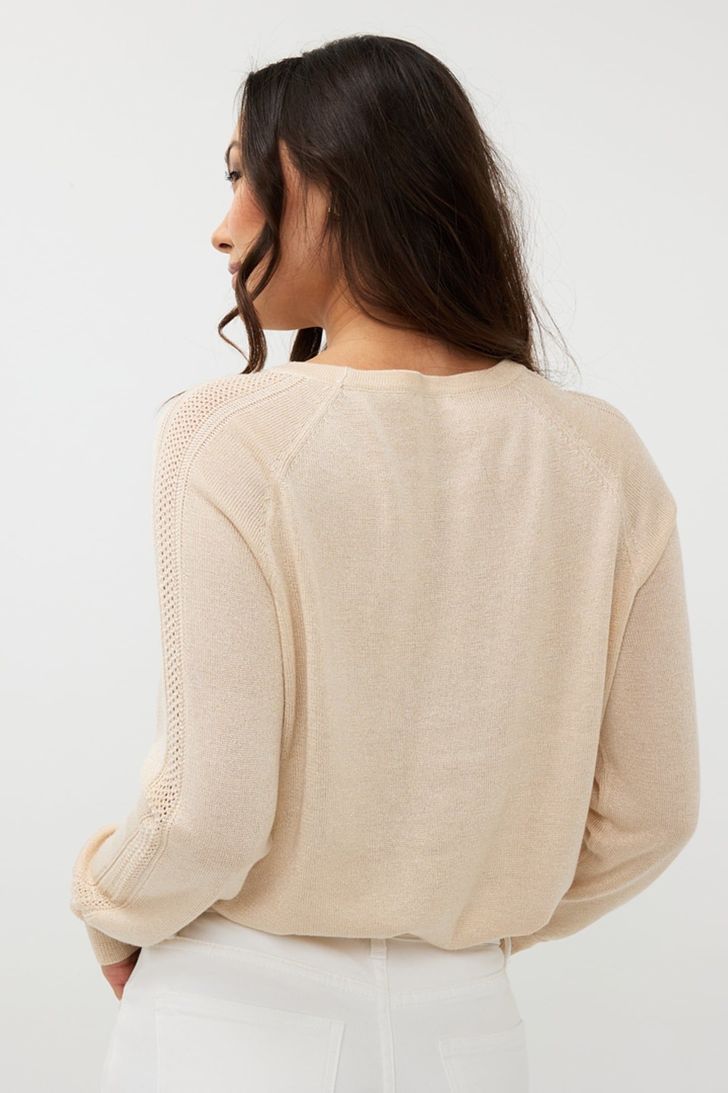 SWEATER RAGLAN POINTELLE LUREX IVORY 4