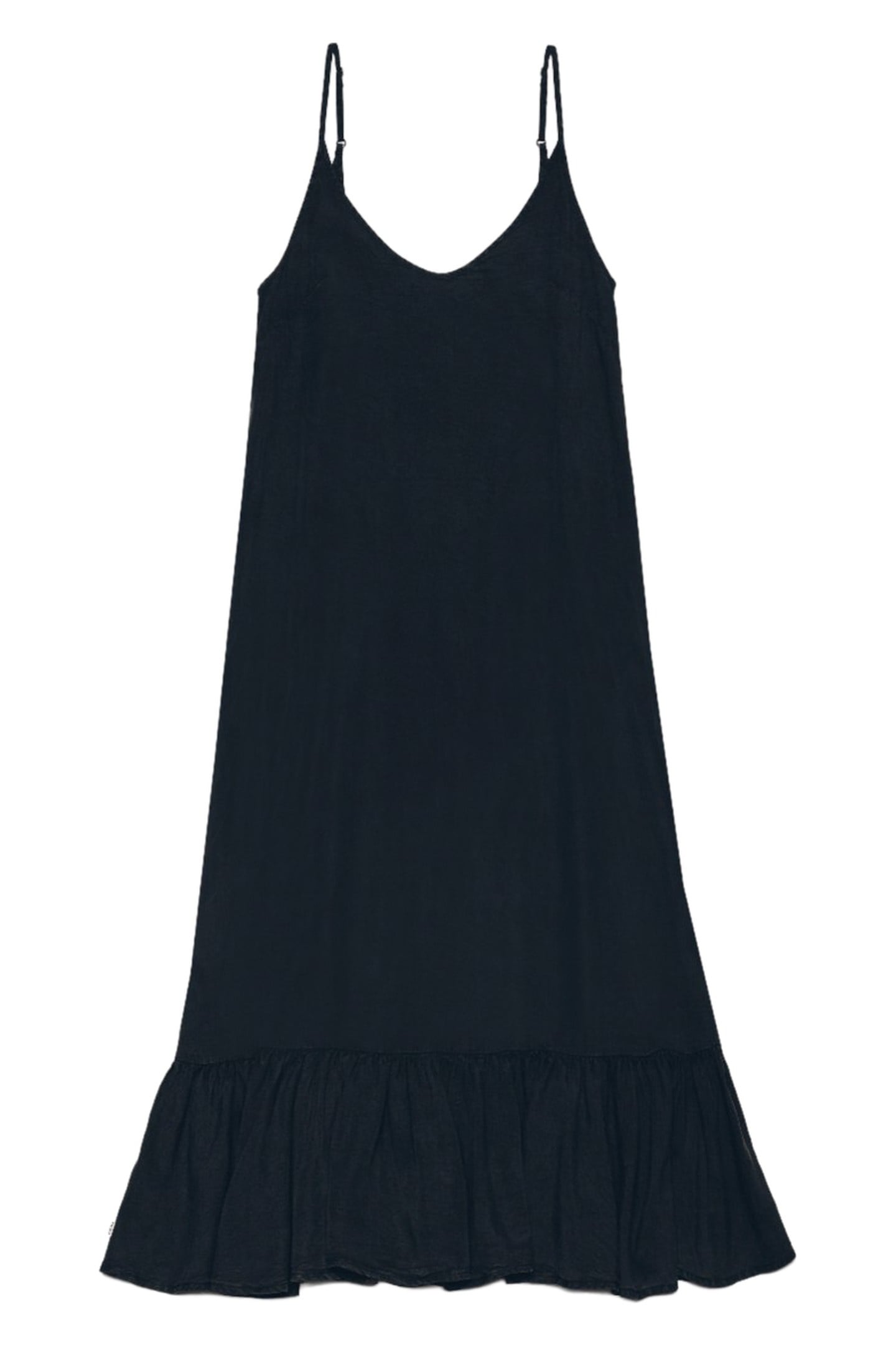 THE DARK LONG RUFFLE DRESS BLACK 1