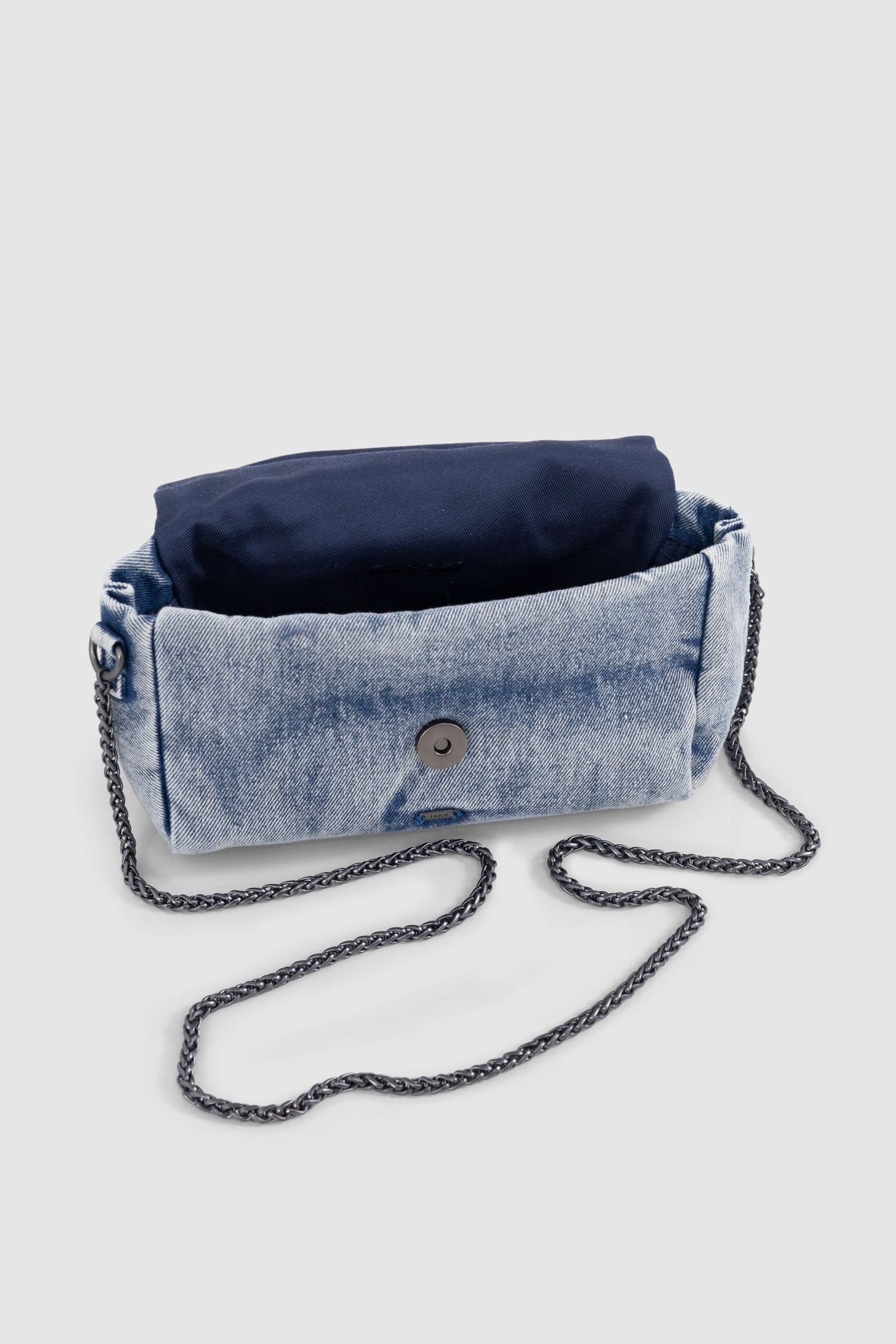 BLUE DENIM HANDBAG WITH QUILTED FLAP 2