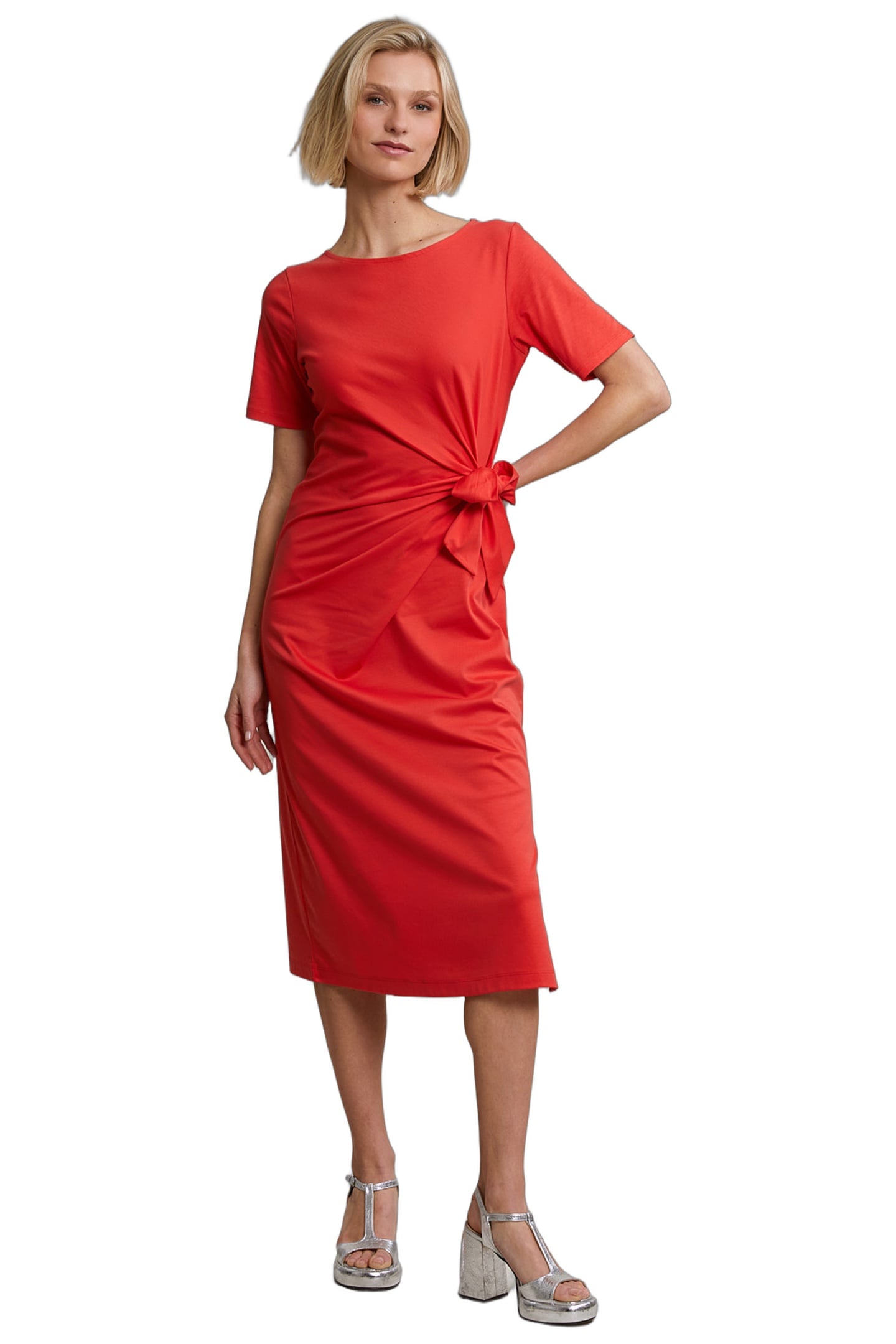 ORANGE JERSEY DRESS SHORT SLEEVES 2