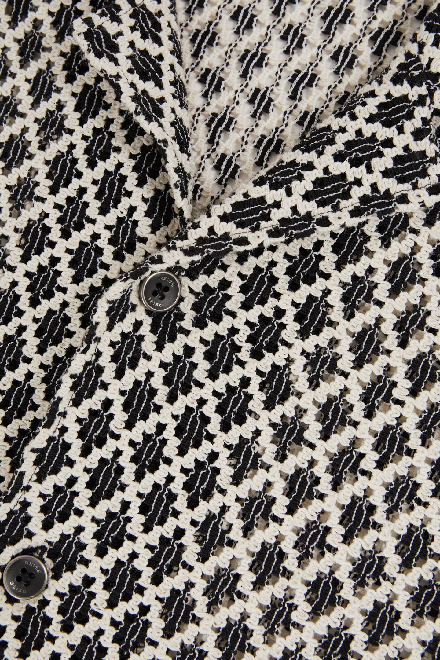 SS GEO CROCHET CUBAN SHIRT NAVY/WHITE 5