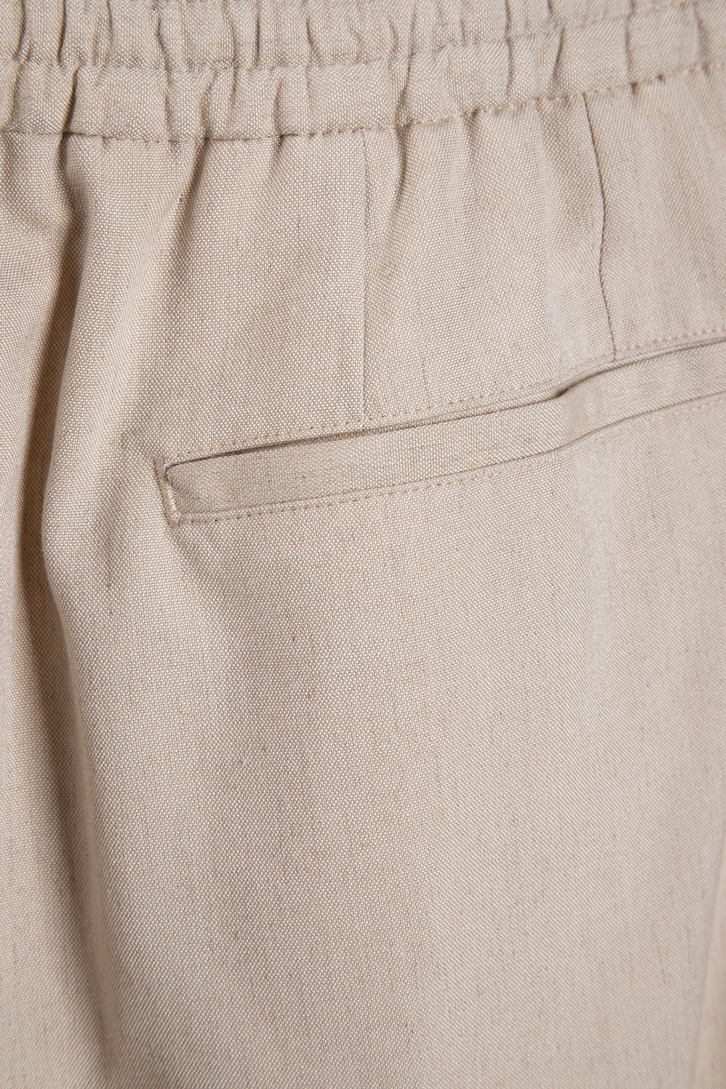 LINEN PULL ON TAPER TROUSER STONE 4