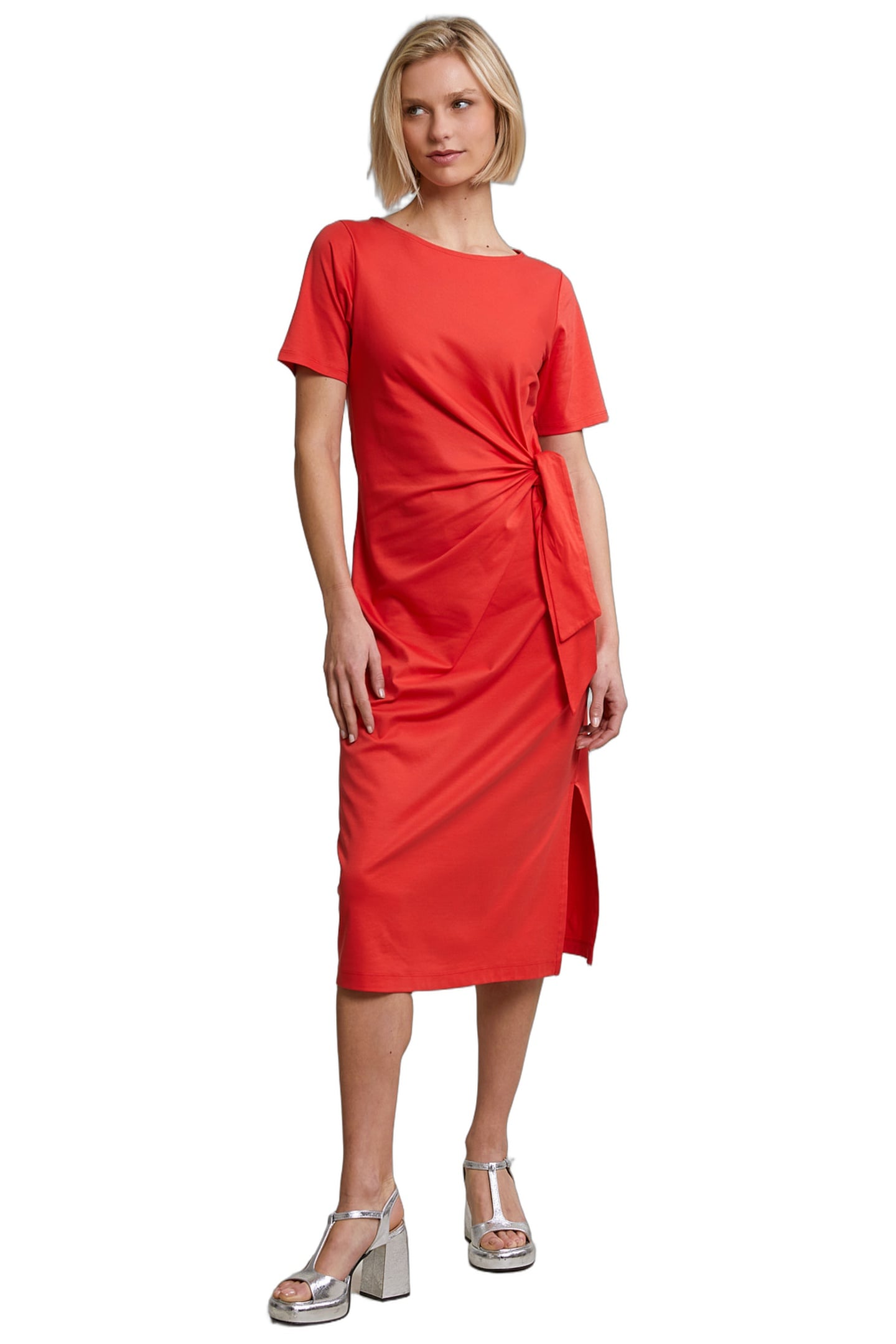 ORANGE JERSEY DRESS SHORT SLEEVES 1