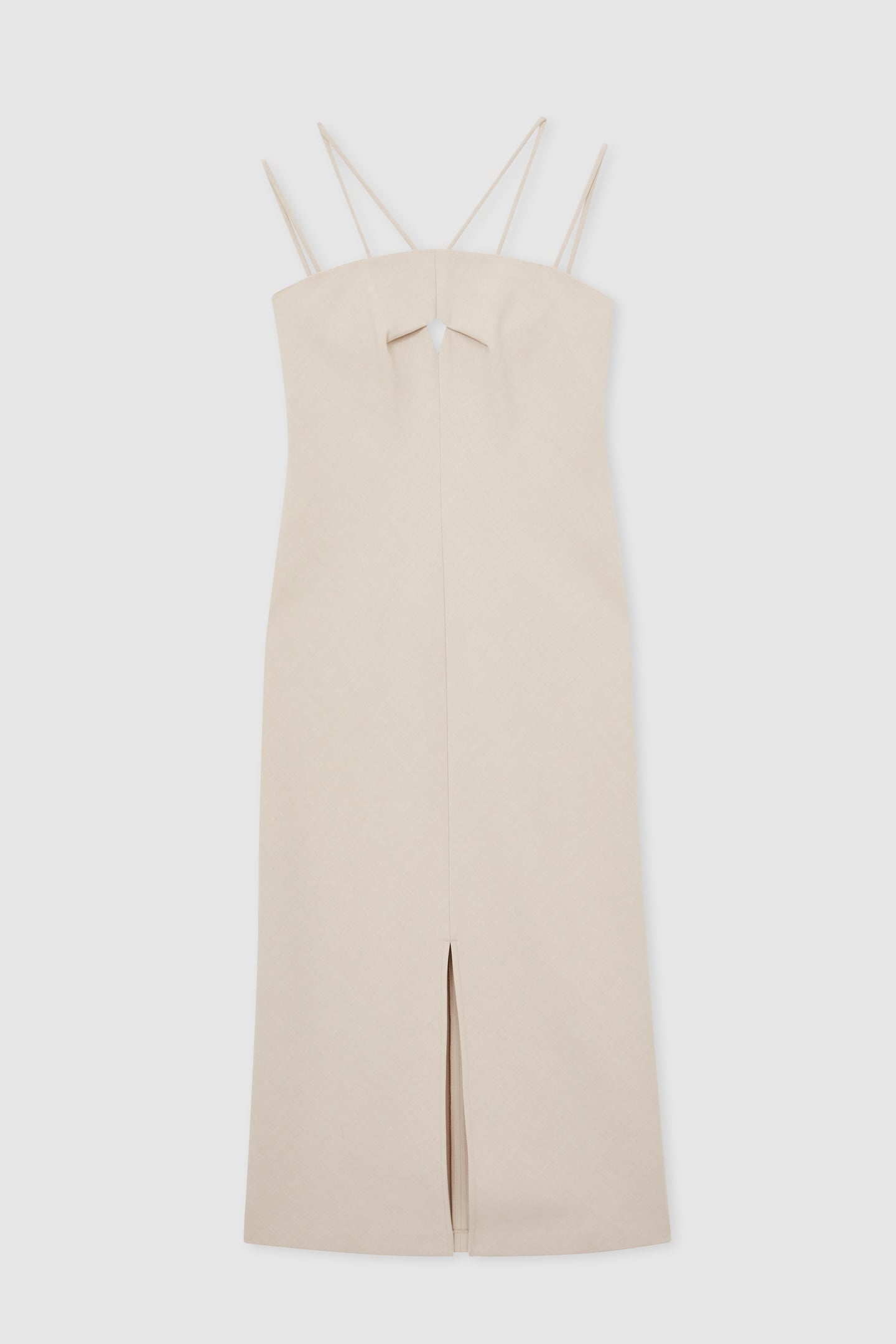 FITTED MIDI DRESS STONE NEUTRAL 4