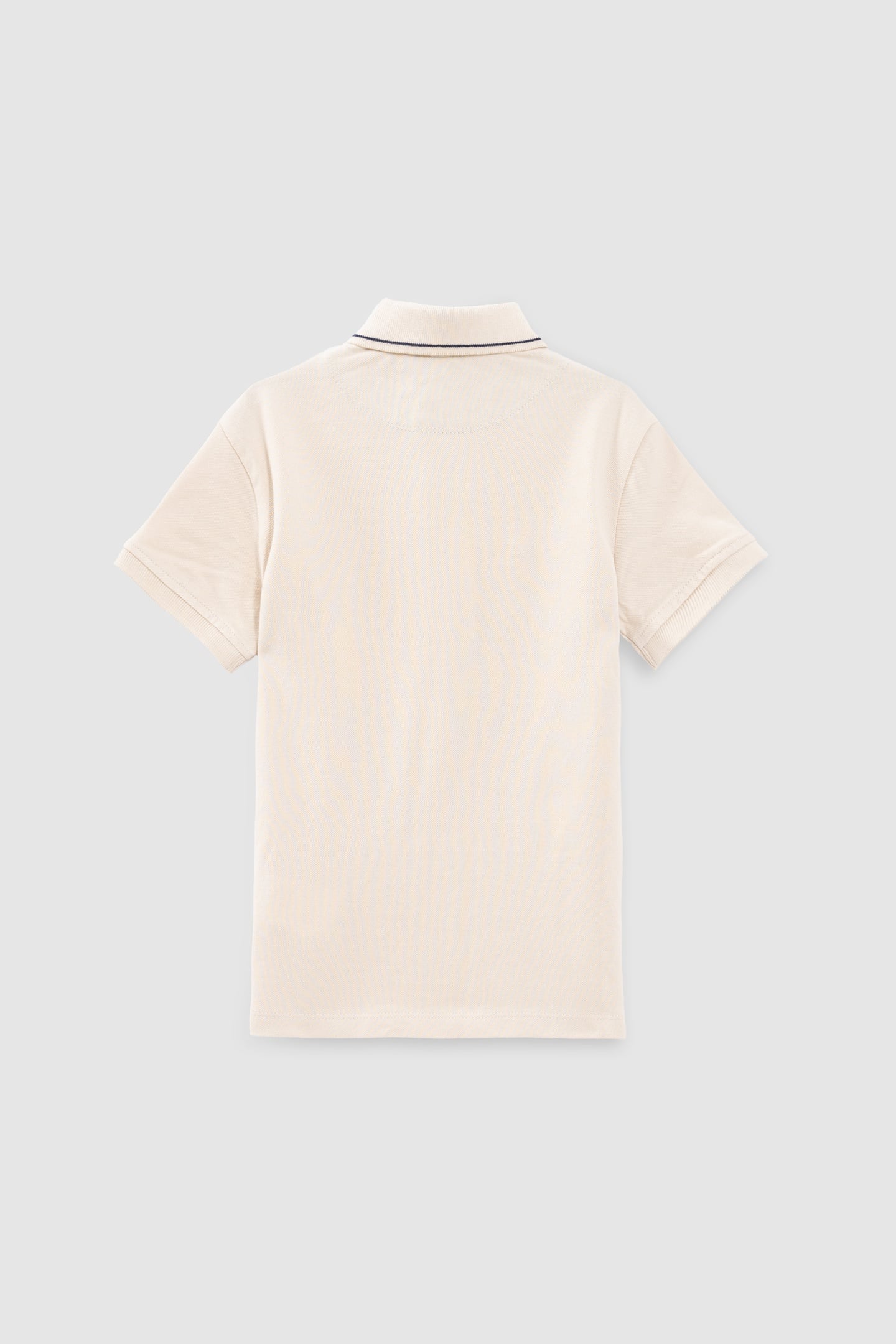 BEIGE ORGANIC COTTON POLO SHIRT WITH STRIPED COLLAR 3