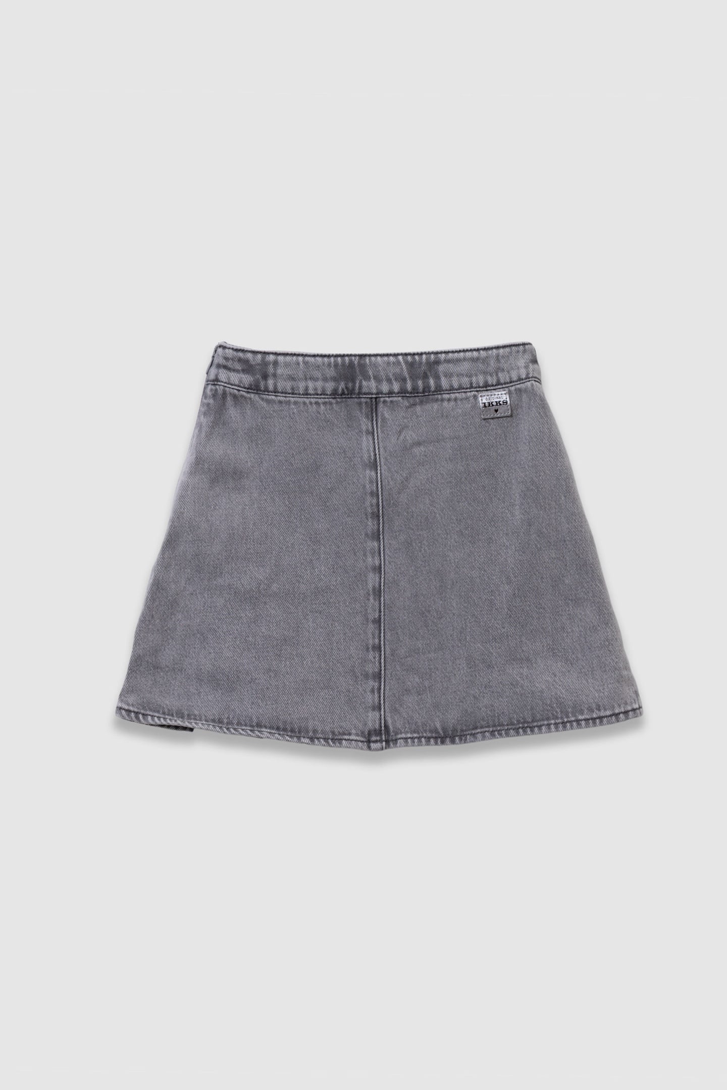 GREY SIDE-PLEATED DENIM SKIRT 2