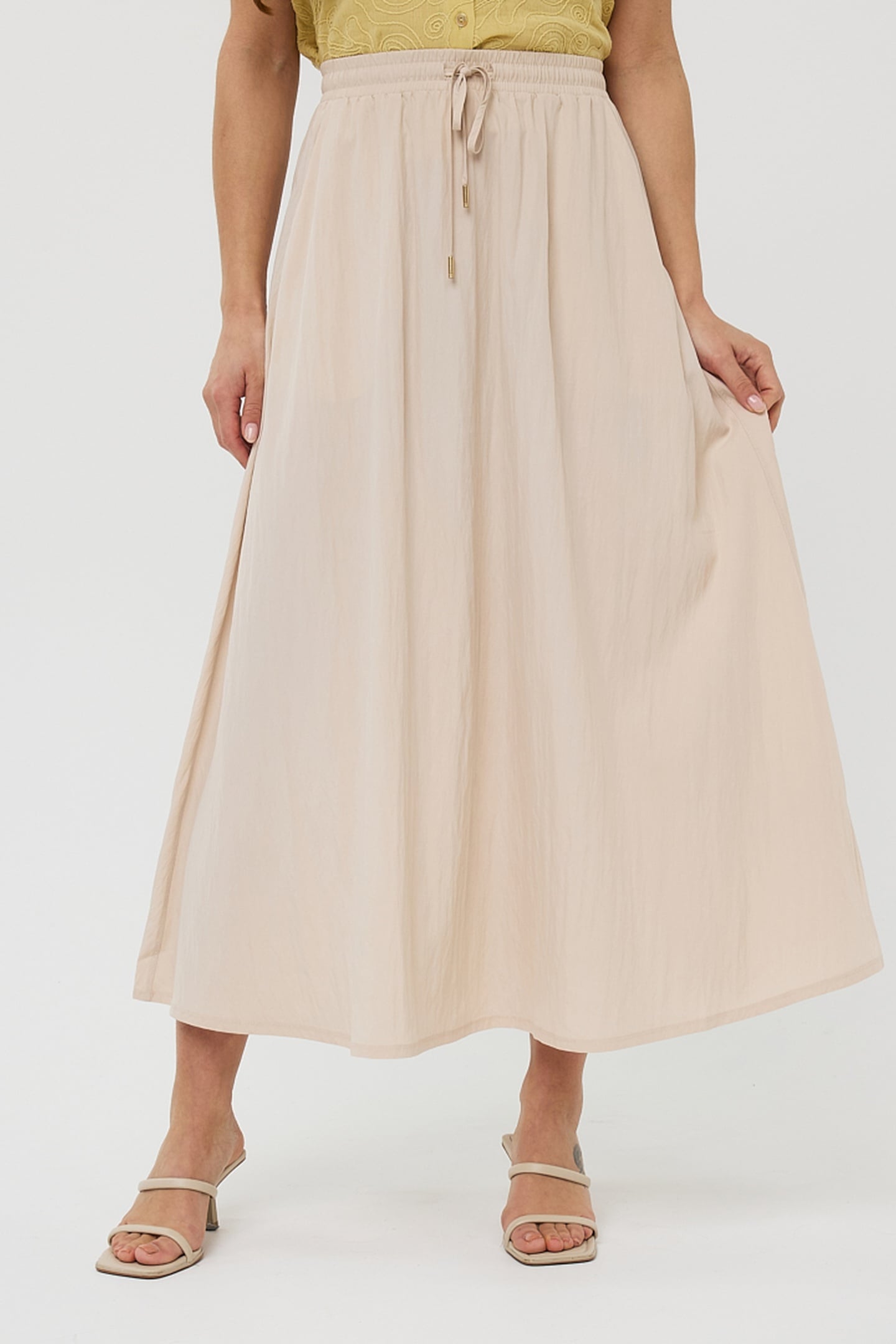 SKIRT MAXI WIDE LIGHT SAND 2