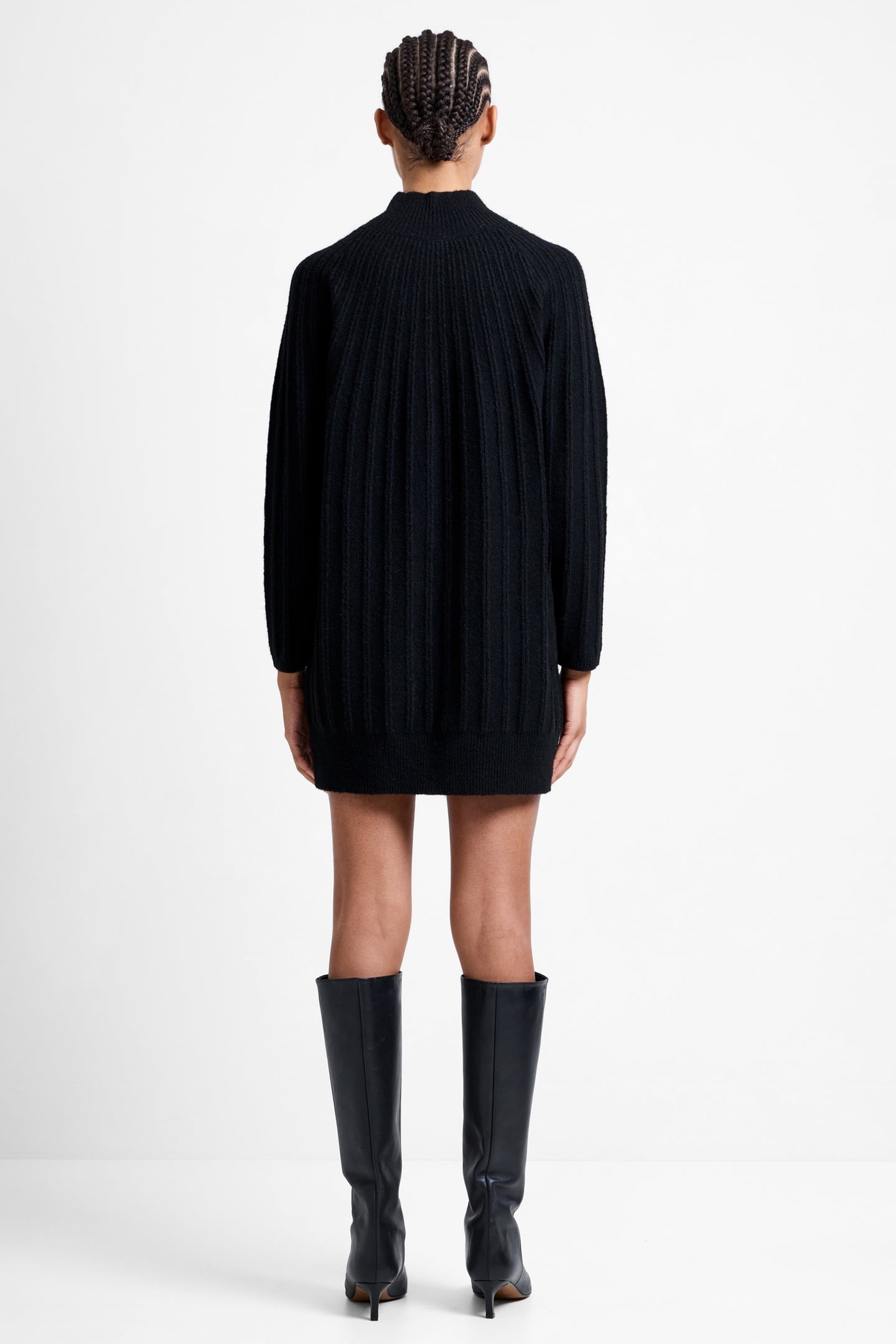 KEZIA RECYCLED MOCK RIB DRESS BLACK 4