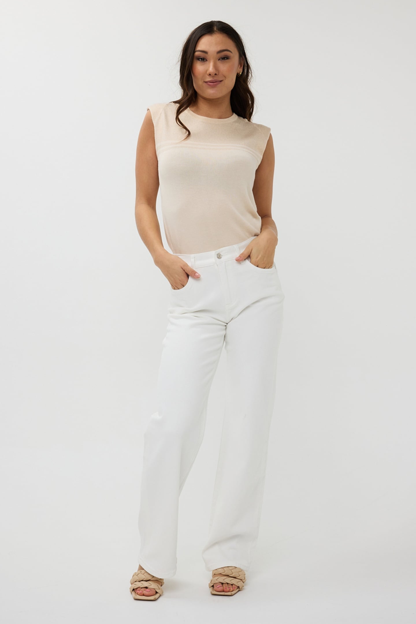 SWEATER SLV/LSS STRIPES LUREX IVORY 2