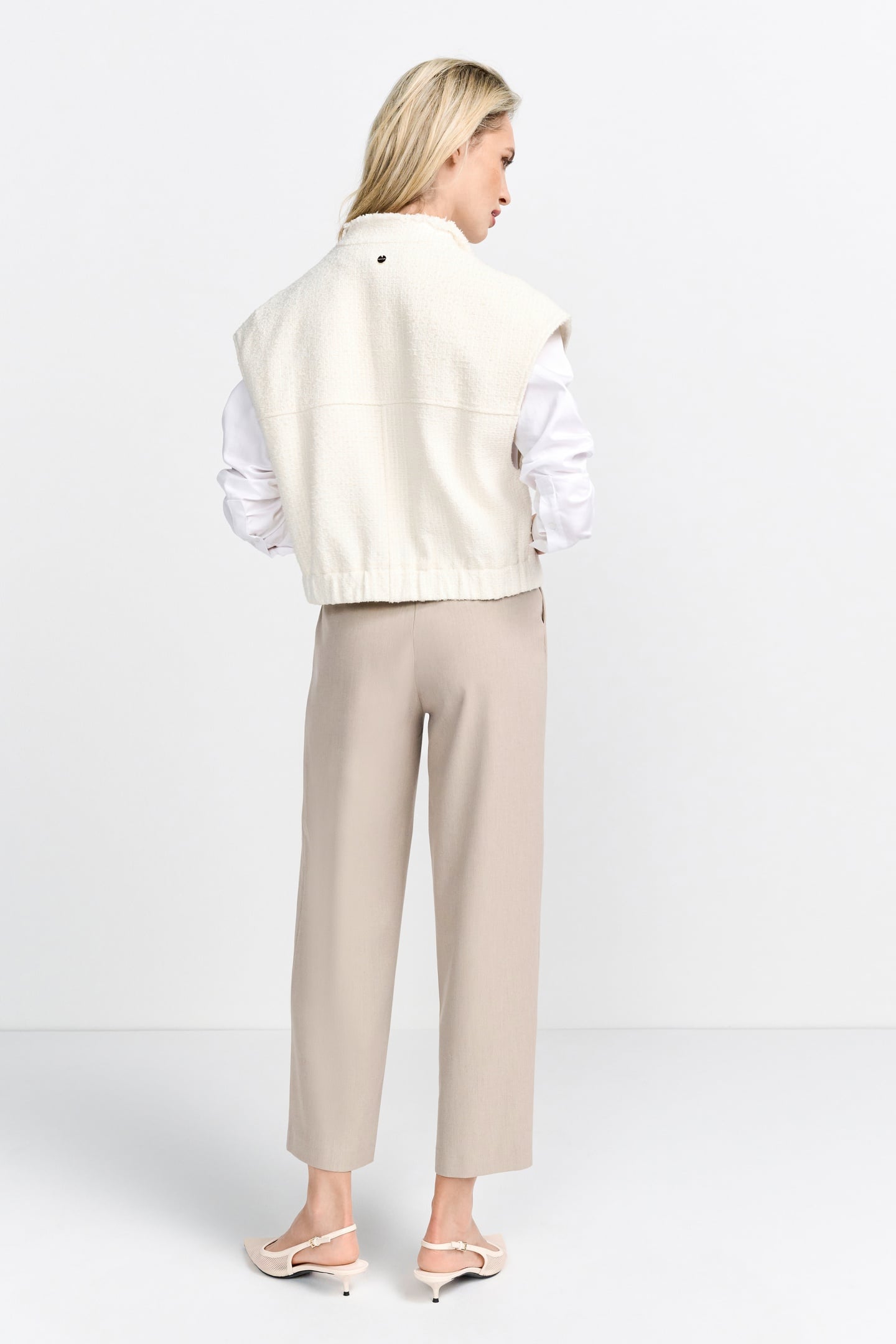 BOUCLE WAISTCOAT OVERSIZED PEARL WHITE 3