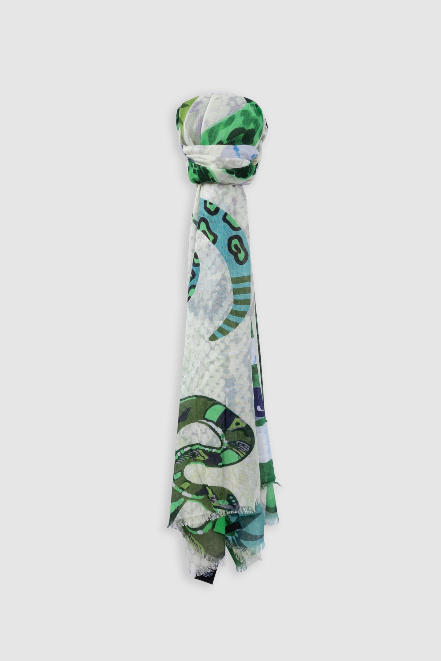 GREEN SCARF WITH SNAKES AND PYTHON-LOOK BACKGROUND 1
