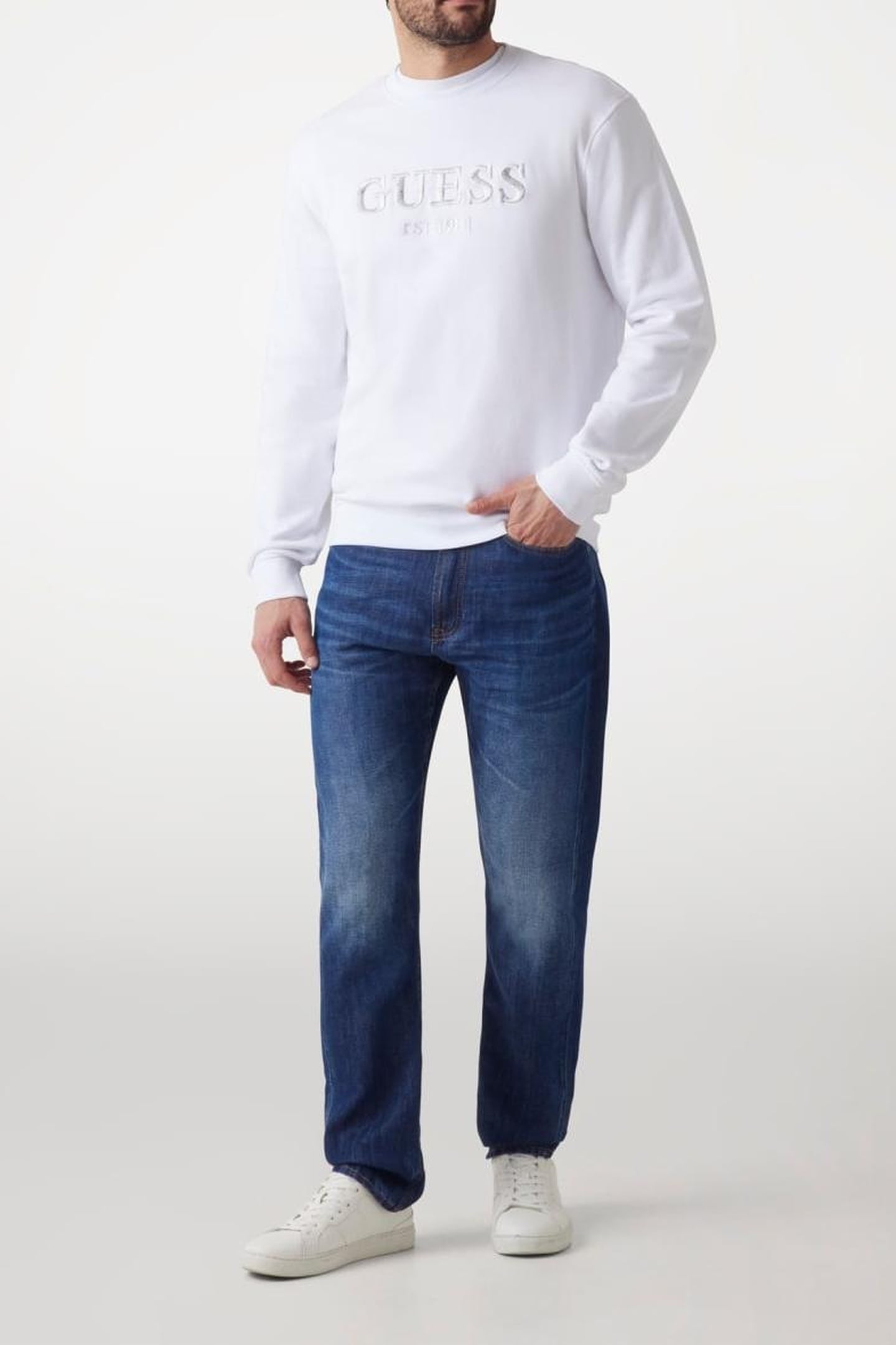 GUESS ECO BEAU CN SWEATSHIRT PURE WHITE 2