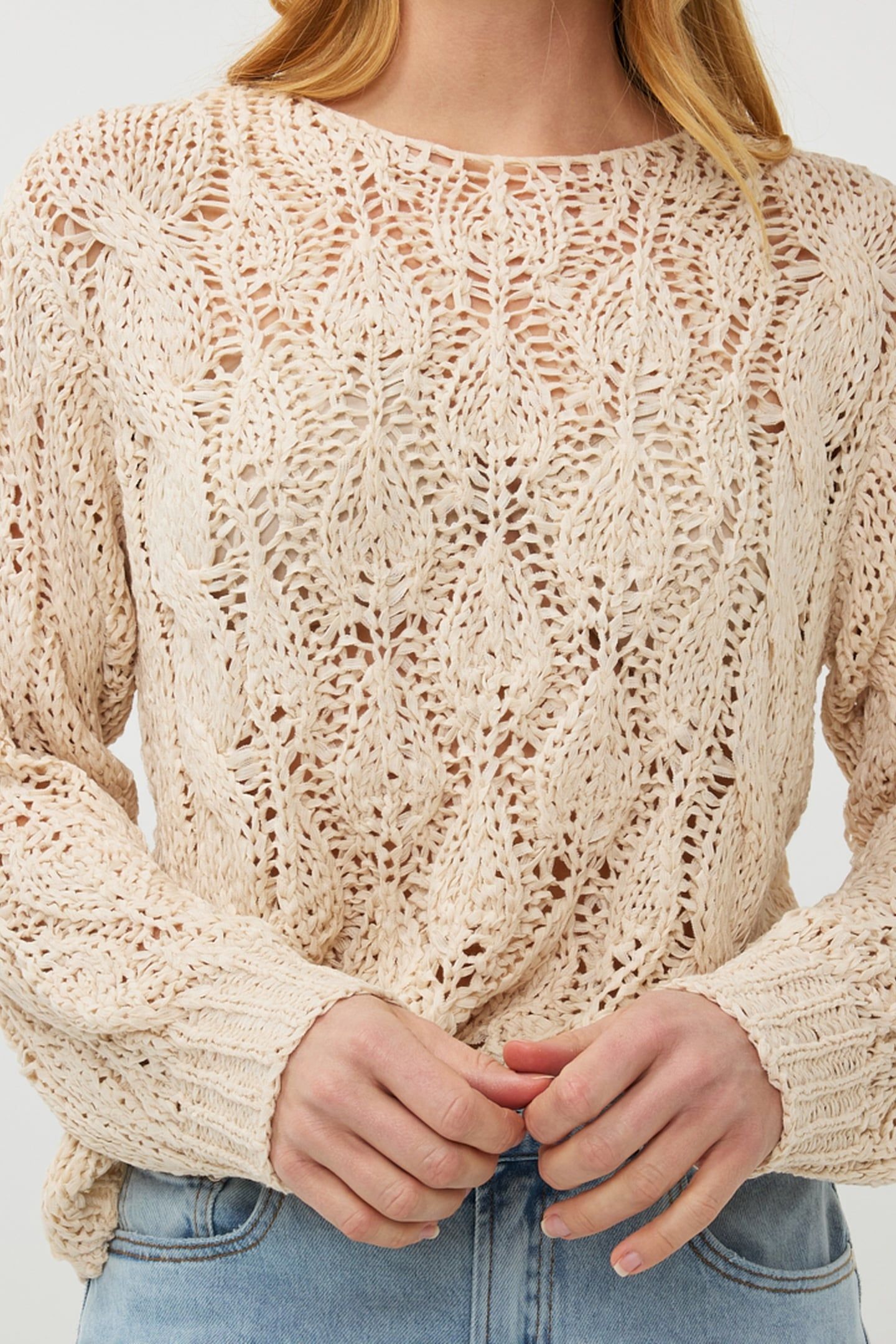SWEATER CABLE TAPE YARN SAND 8