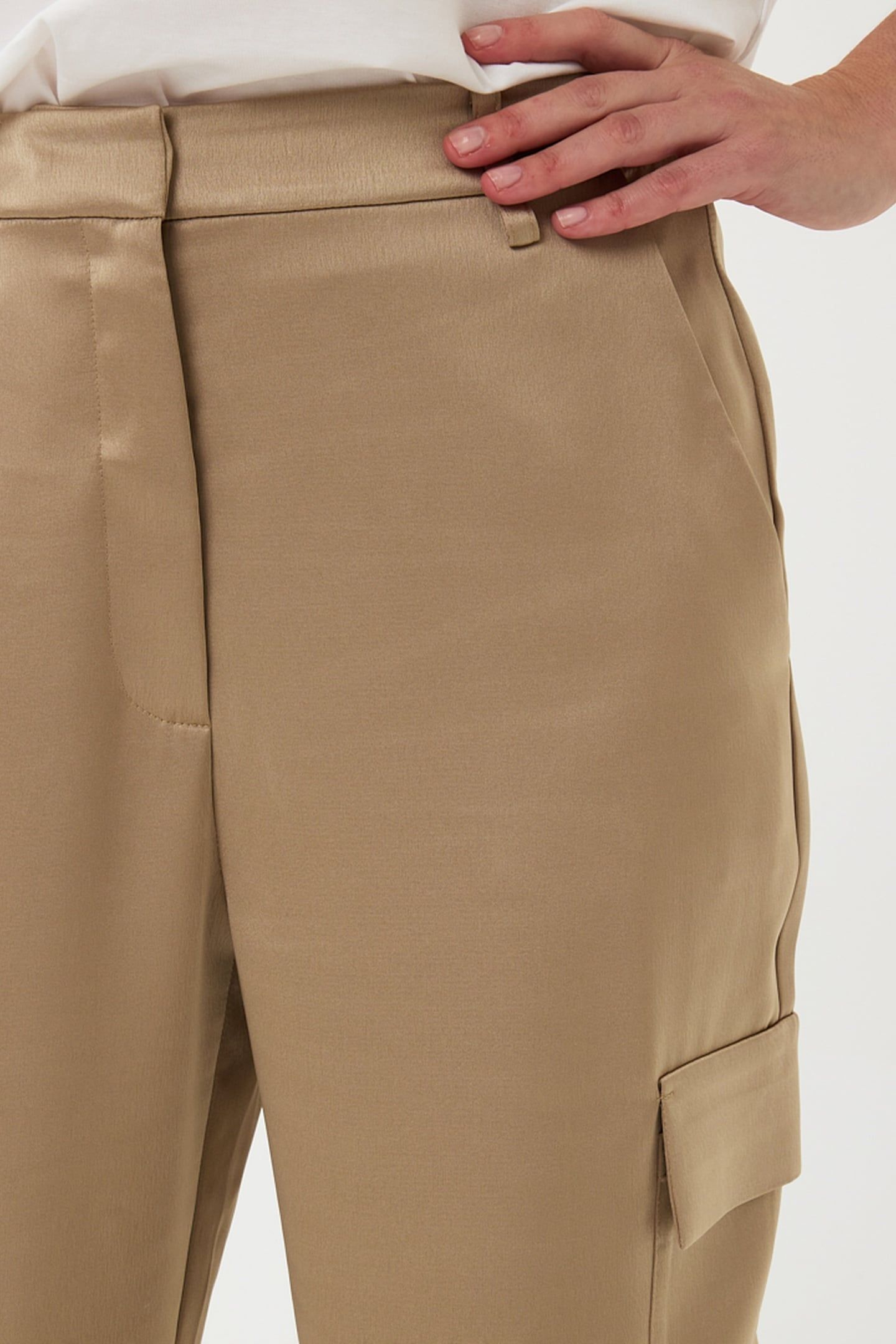 TROUSERS CARGO SATIN GOLD 7