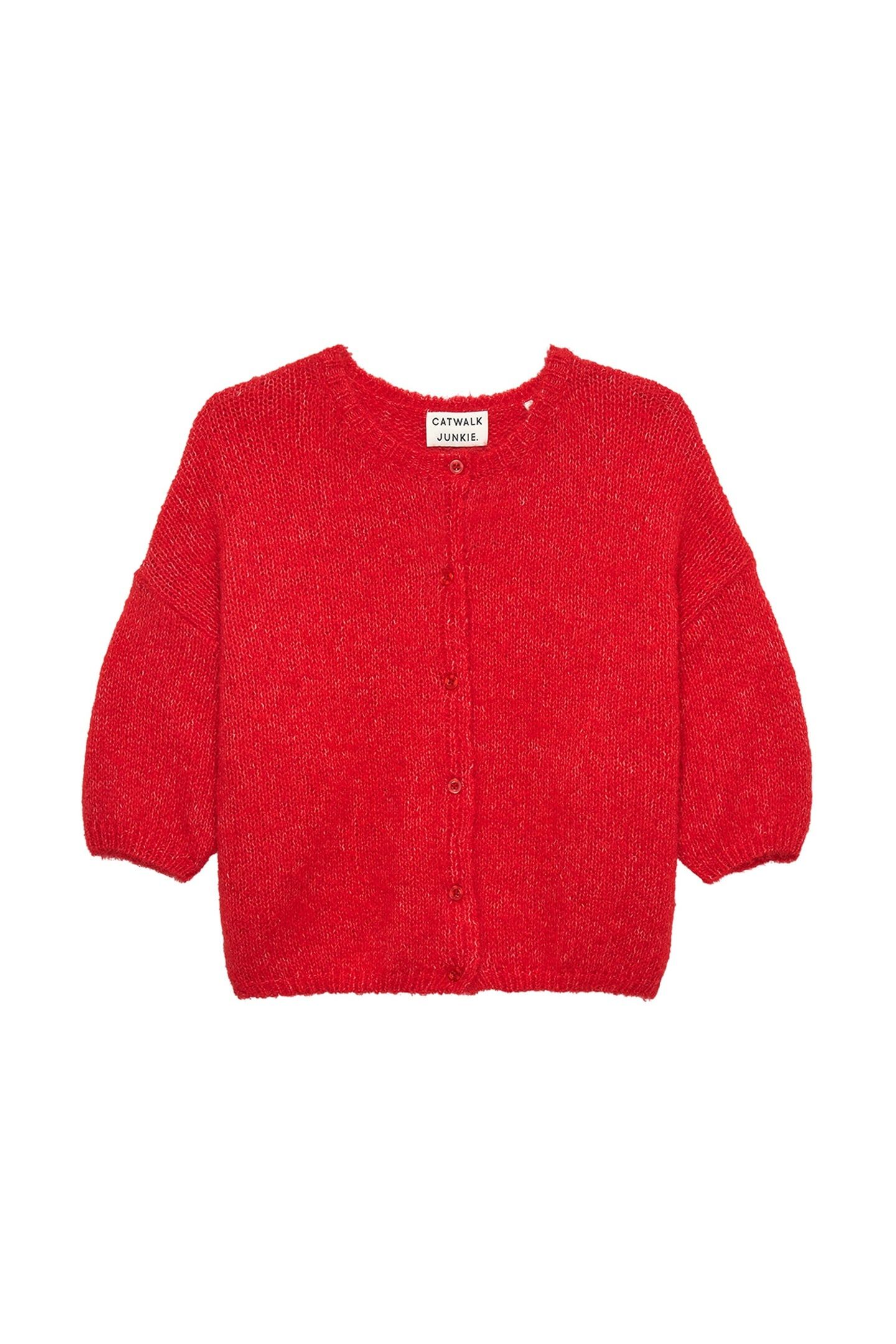 BUTTON UP CARDIGAN RIBBON RED 4