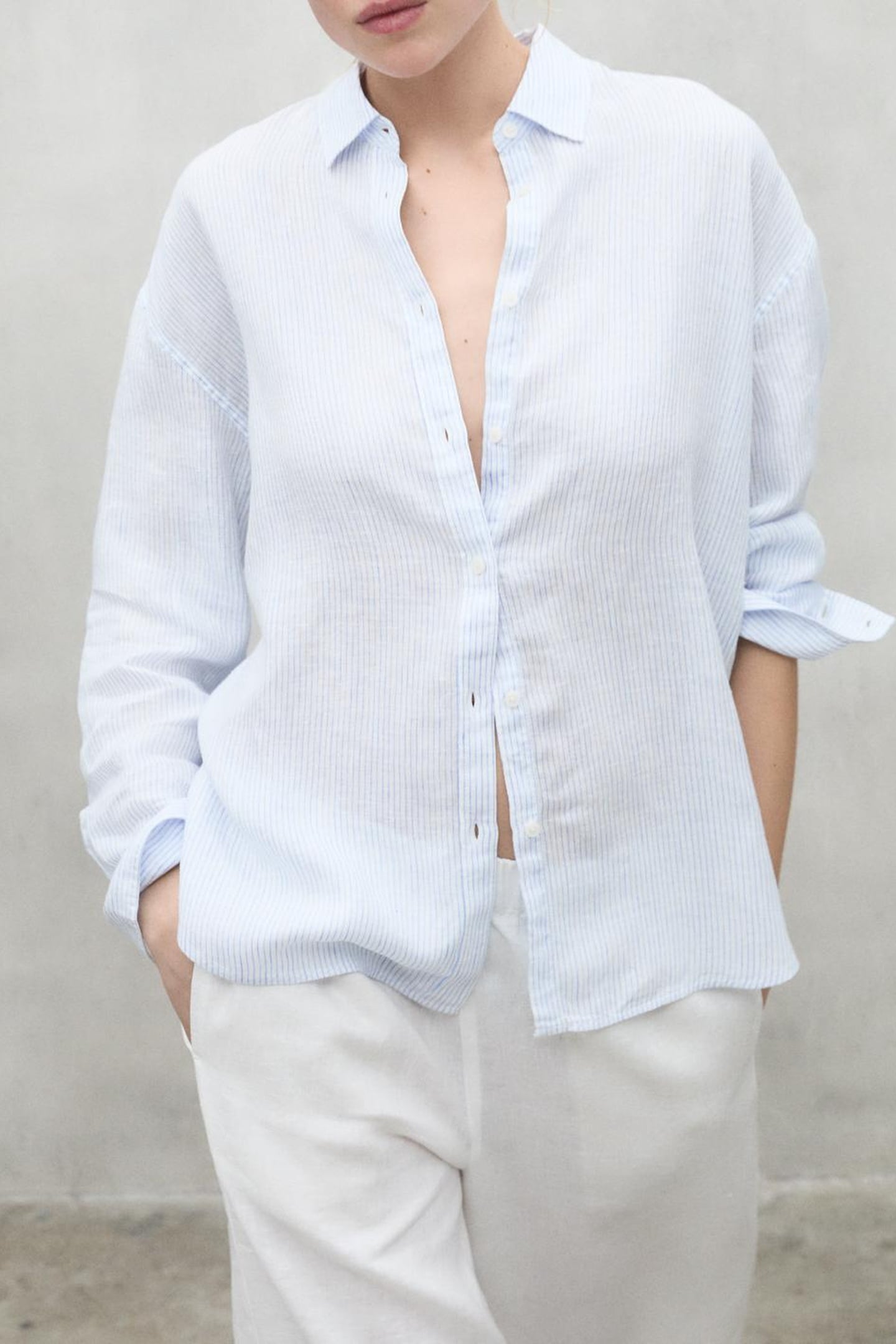 DARIAALF LINEN STRIPES SHIRT WHITE SKY BLUE STRIPES 1