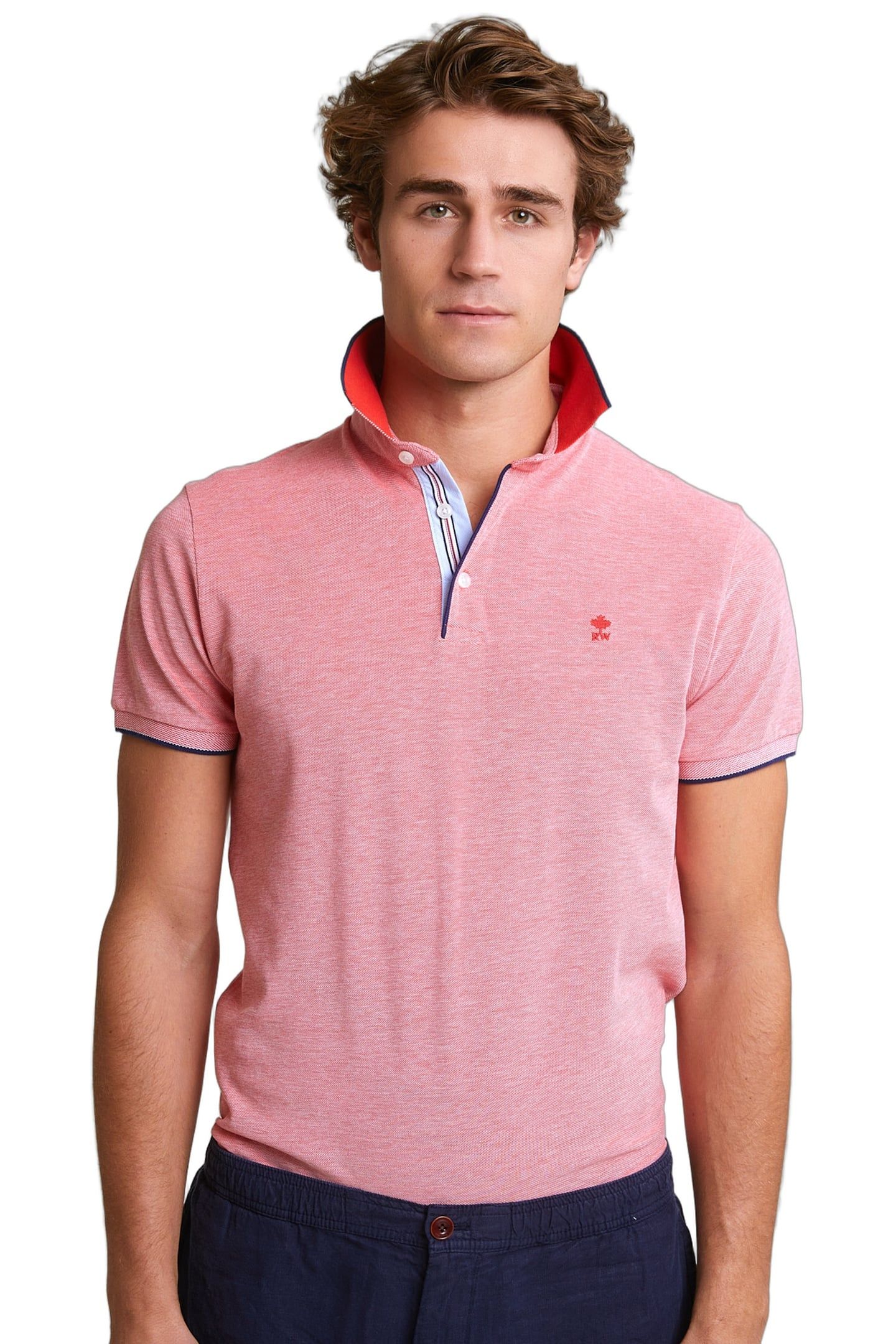 CUSTOM FIT COTTON STRETCH POLO STANFORD RED 1