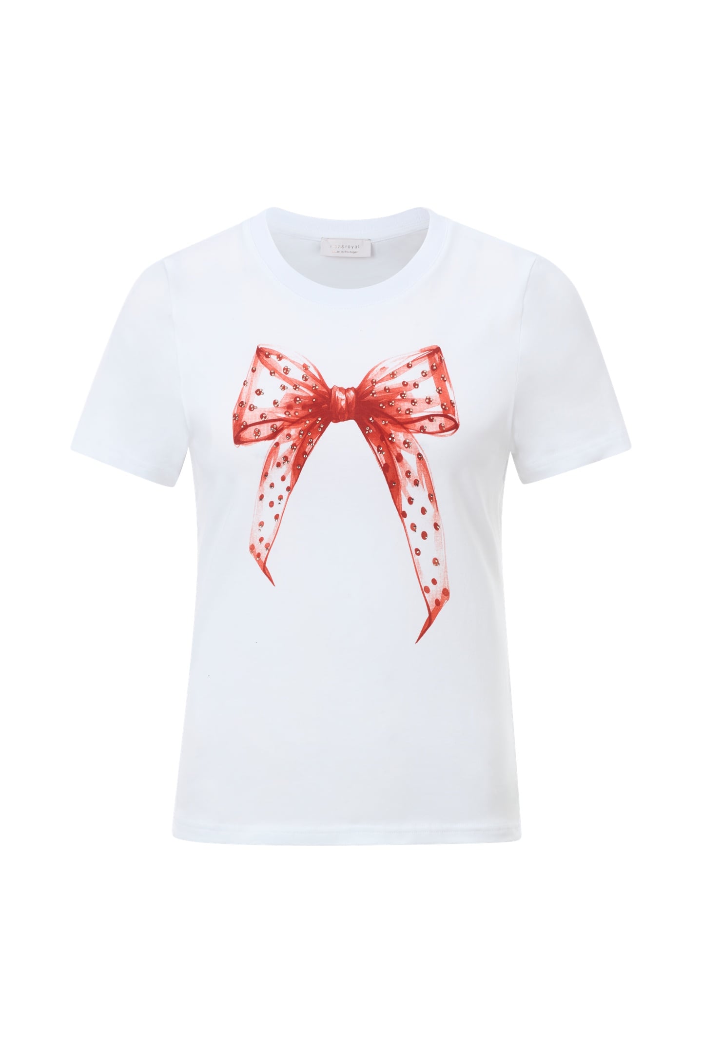 SLIM FIT T-SHIRT "BOW" ORGANIC WHITE 1