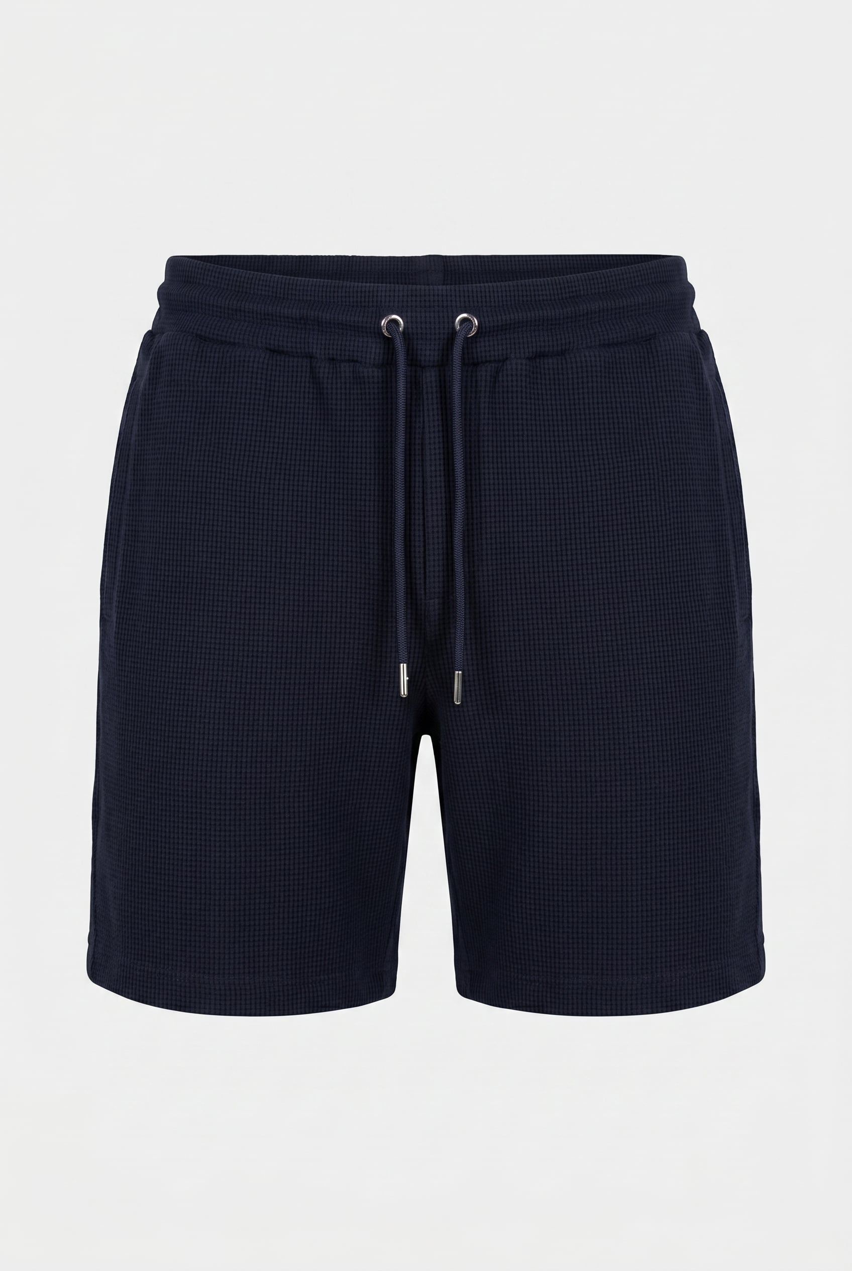 TEXTURED COTTON DRAWSTRING SHORT NAVY 3