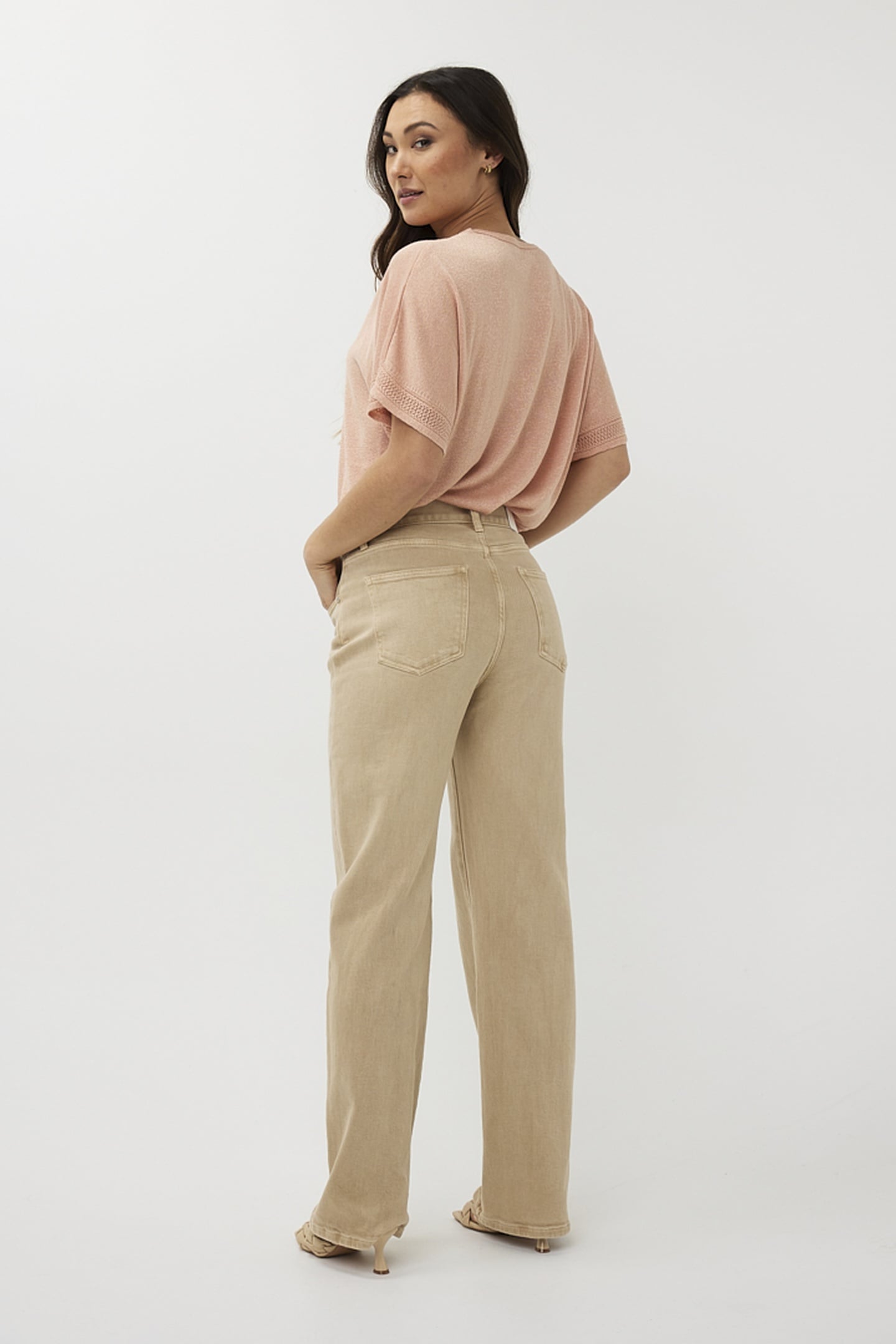 SWEATER BATWING POINTELLE LUREX LIGHT APRICOT 3