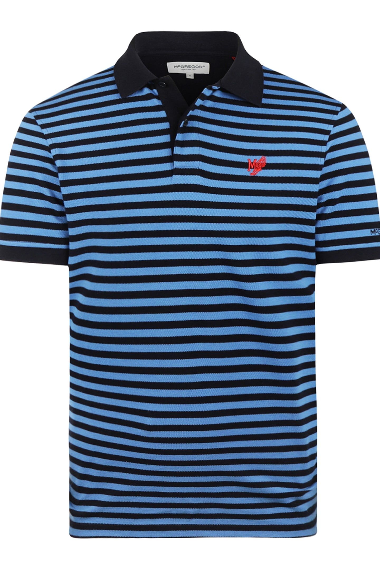 PIQUE STRIPE POLO MEDIUM BLUE 3