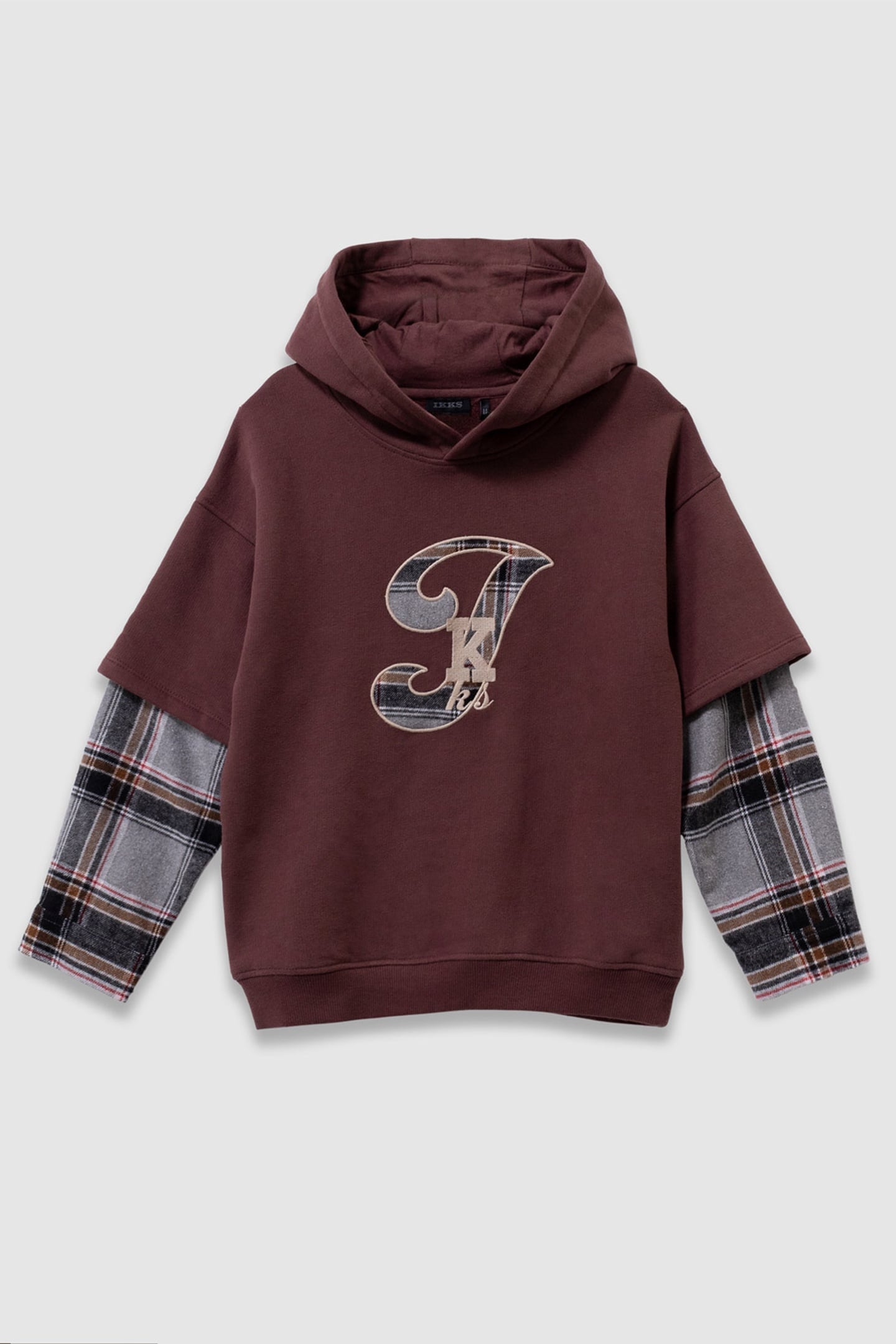 BROWN HOODIE SHIRT TROMPE-L'OEIL 1