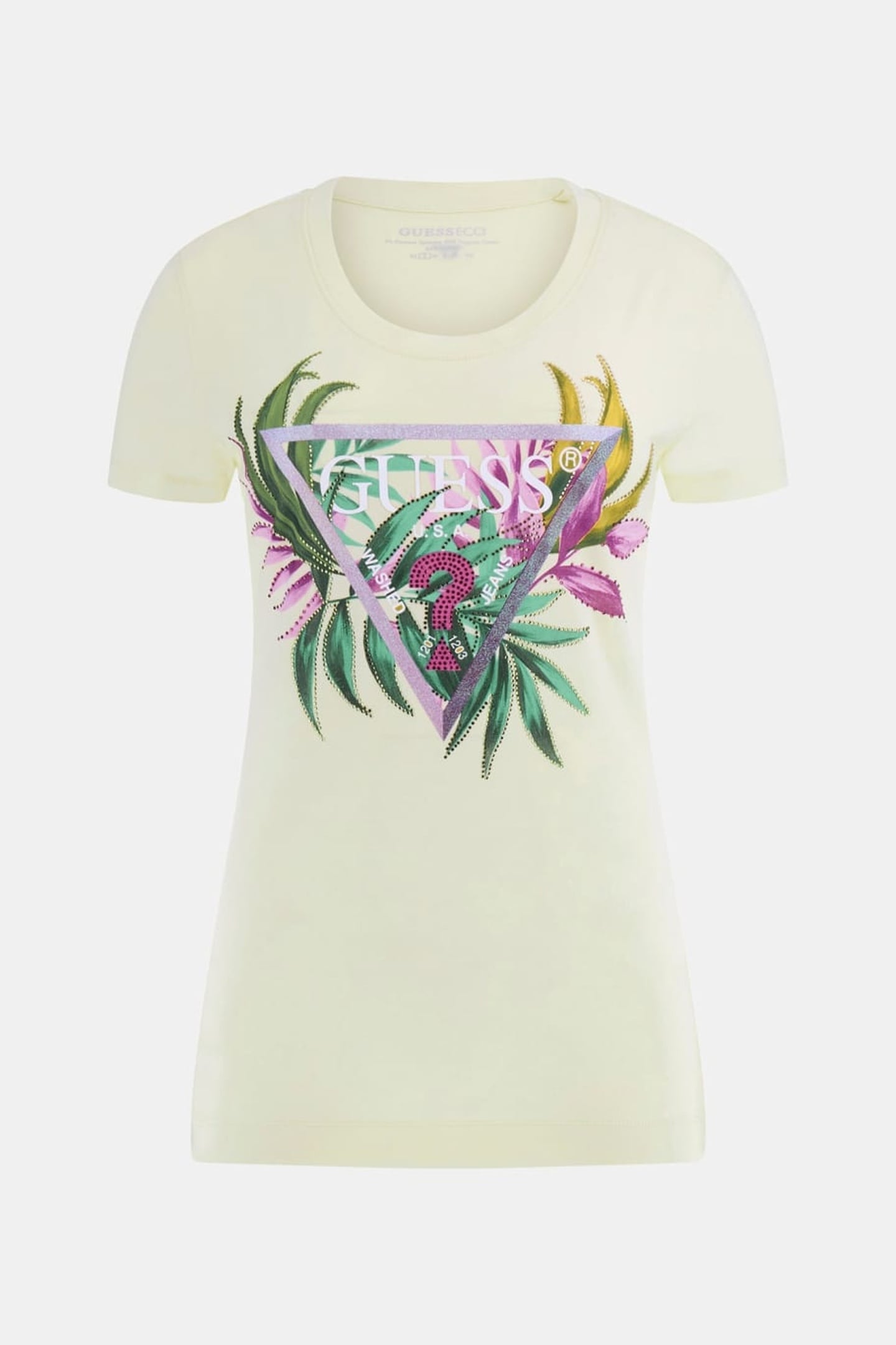 GUESS ECO CN SS LEAF TRIANGLE PASTEL LIME 7