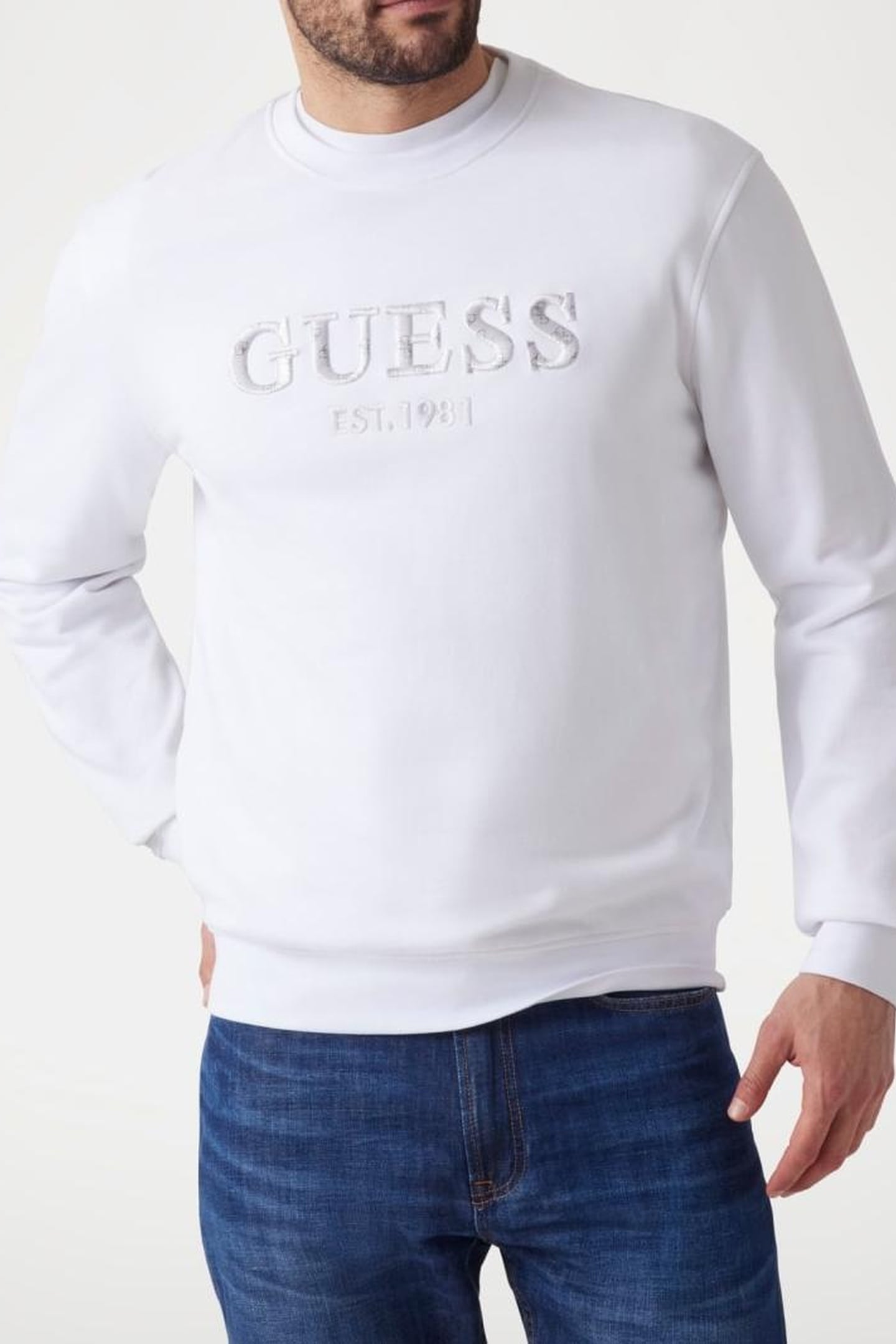 GUESS ECO BEAU CN SWEATSHIRT PURE WHITE 4