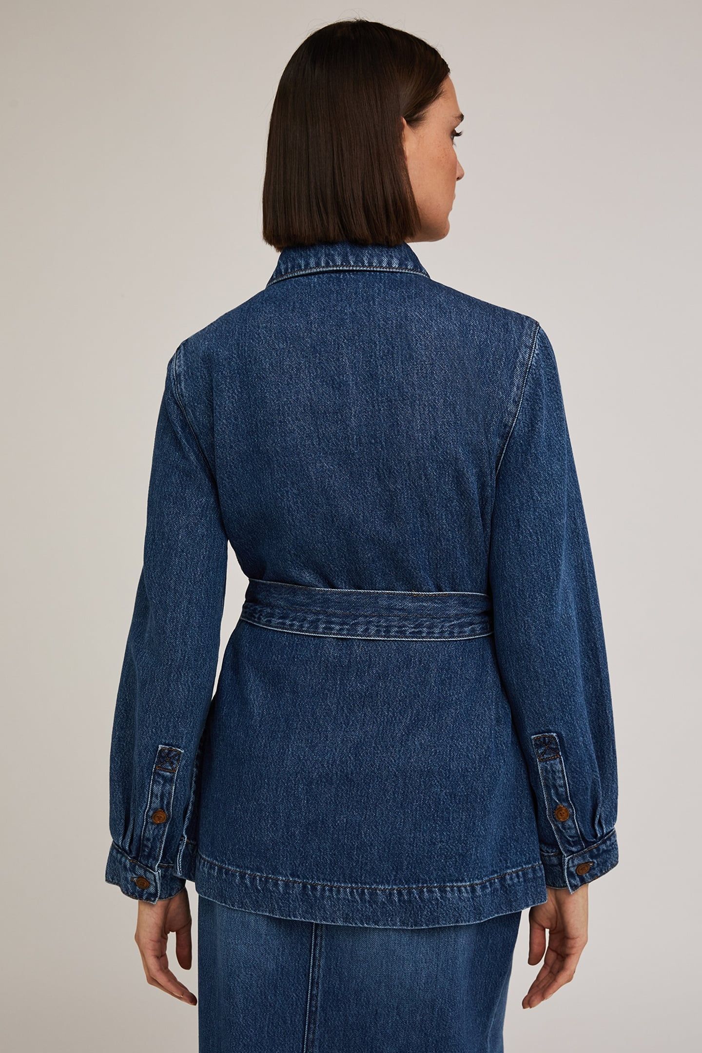 LYOCELL BLEND DENIM SAHARAN JACKET BLUE 2
