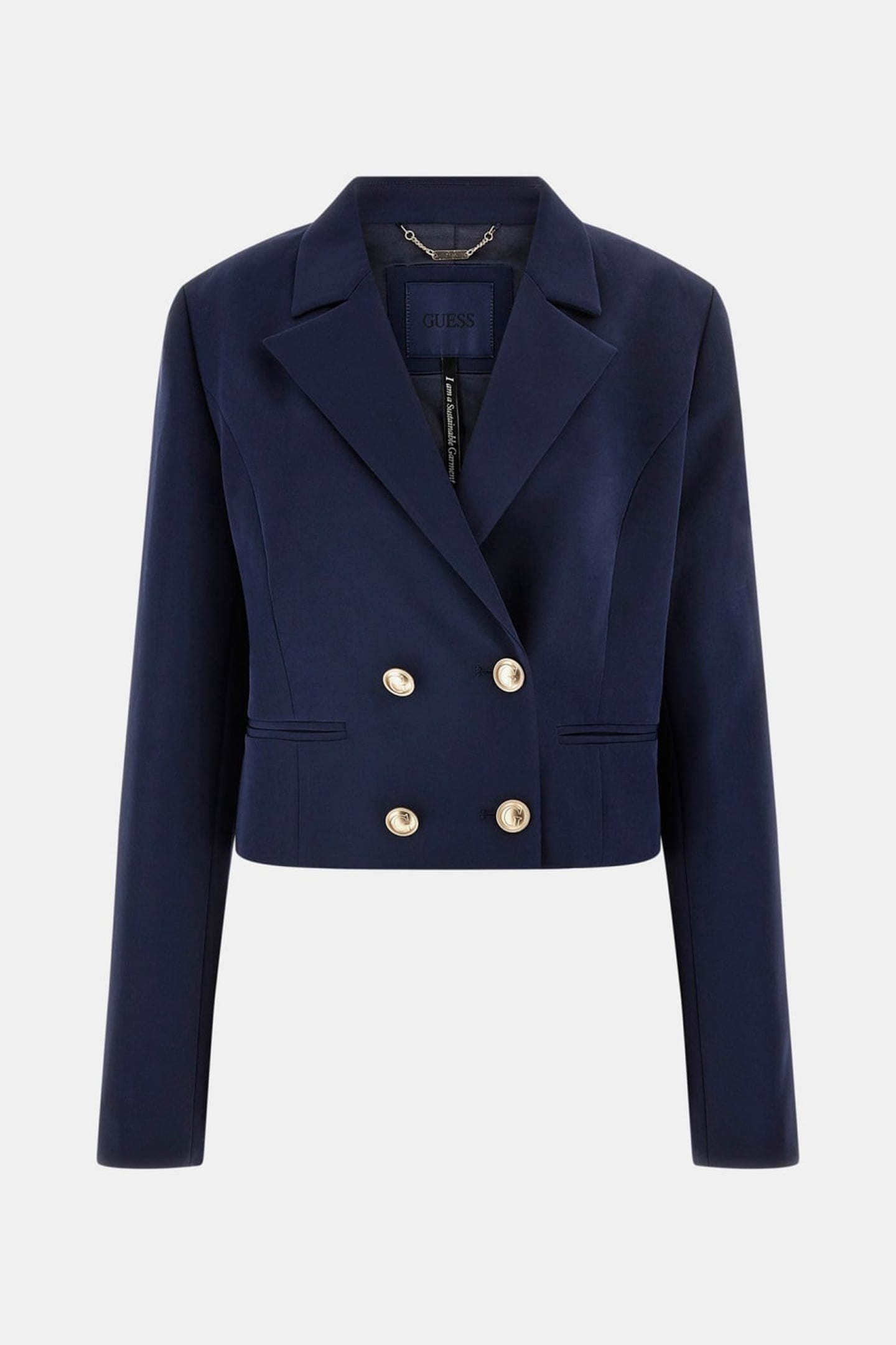 GUESS ECO ANDREE CROP BLAZER BLACKENED BLUE 7