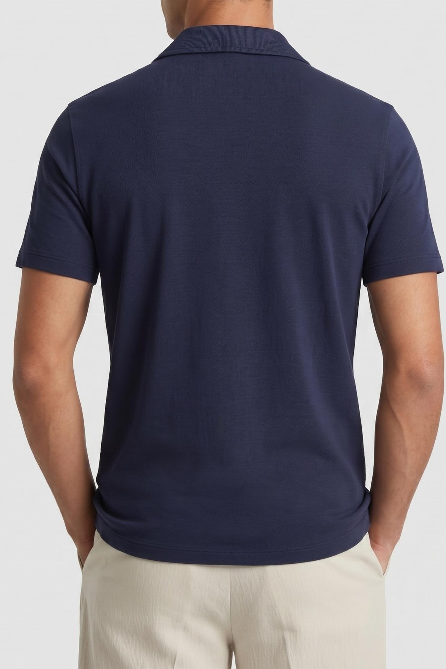 MERCERISED COTTON CUBAN COLLAR INDIGO 2