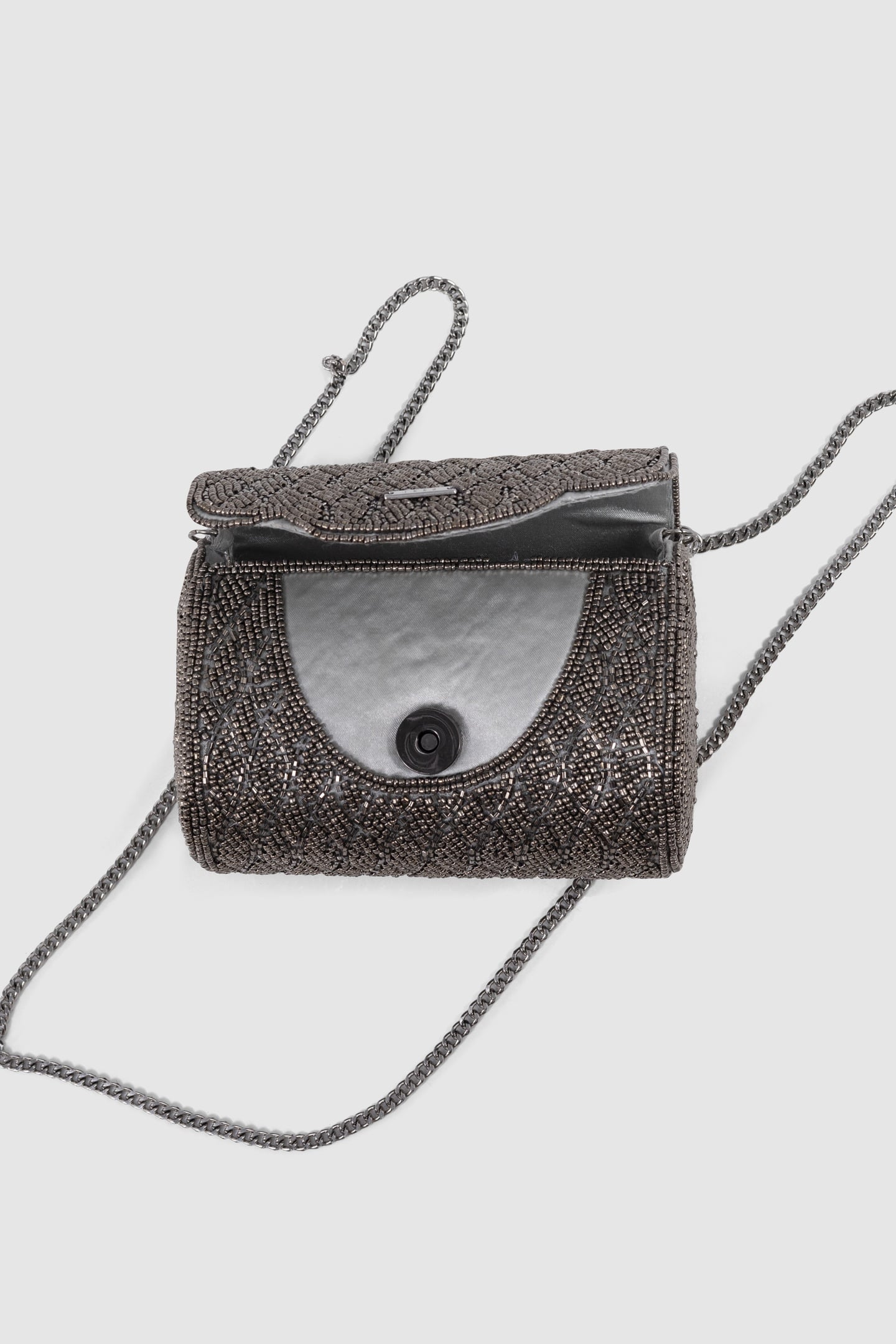 SILVER BEAD EMBROIDERED BAG 5