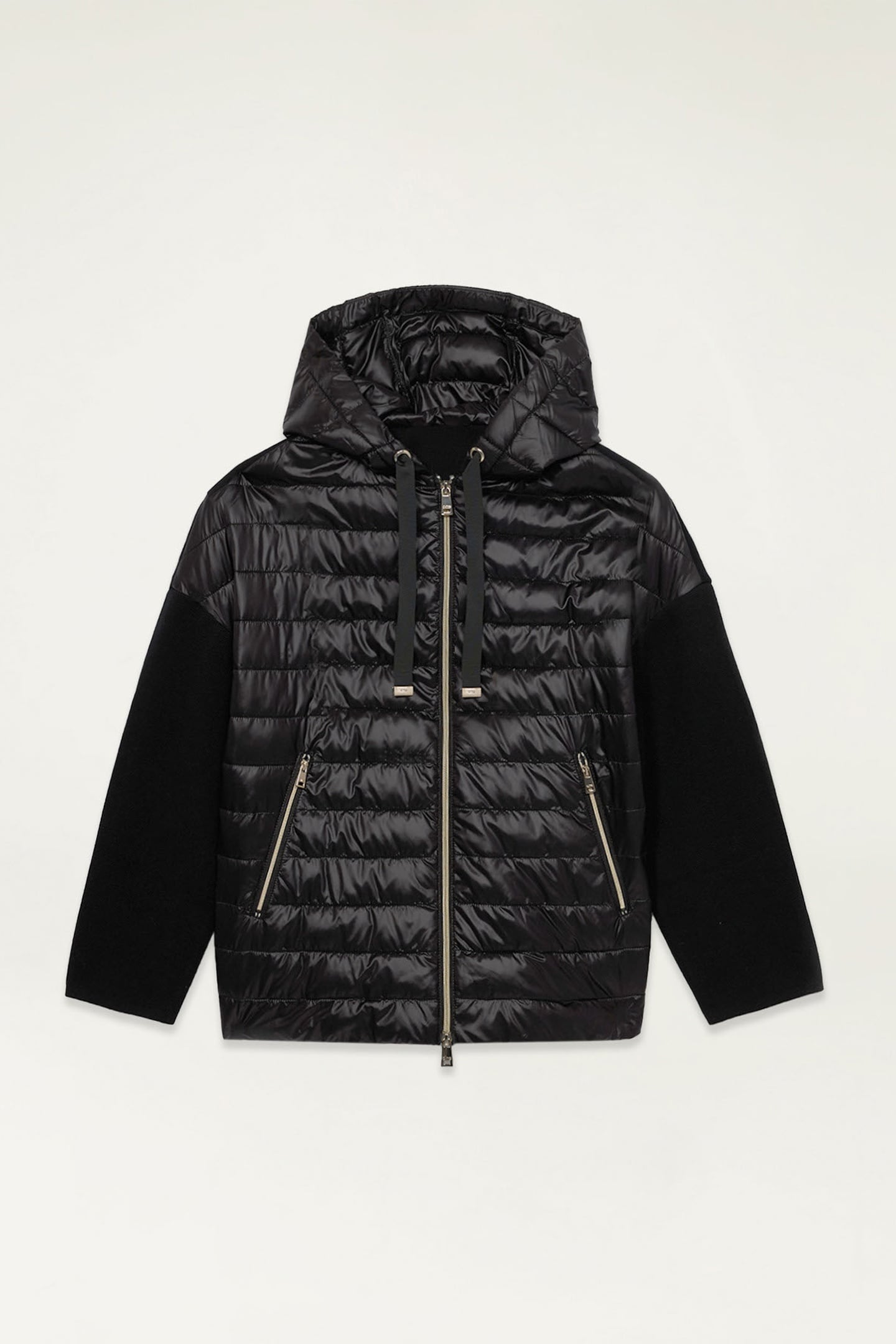 DOWN JACKET WITH KNITTED PARTS BLACK 3