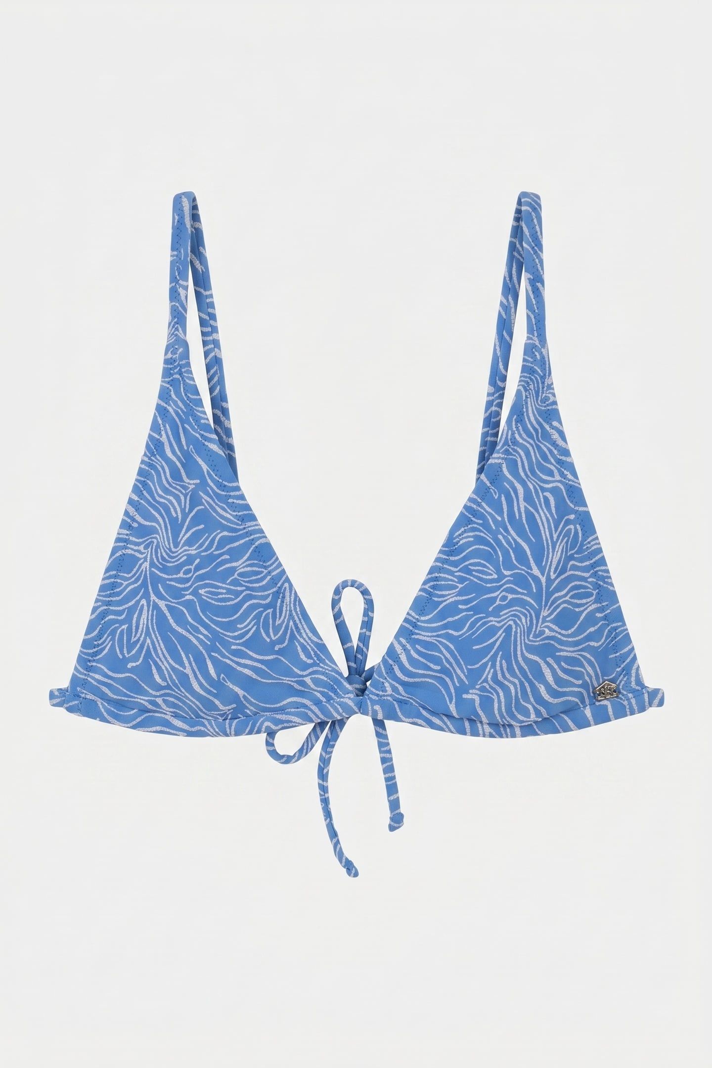 AMY BIKINI TOP WATERLILY STRUCTURE BLUE WATERLILY STRUCTURE 2