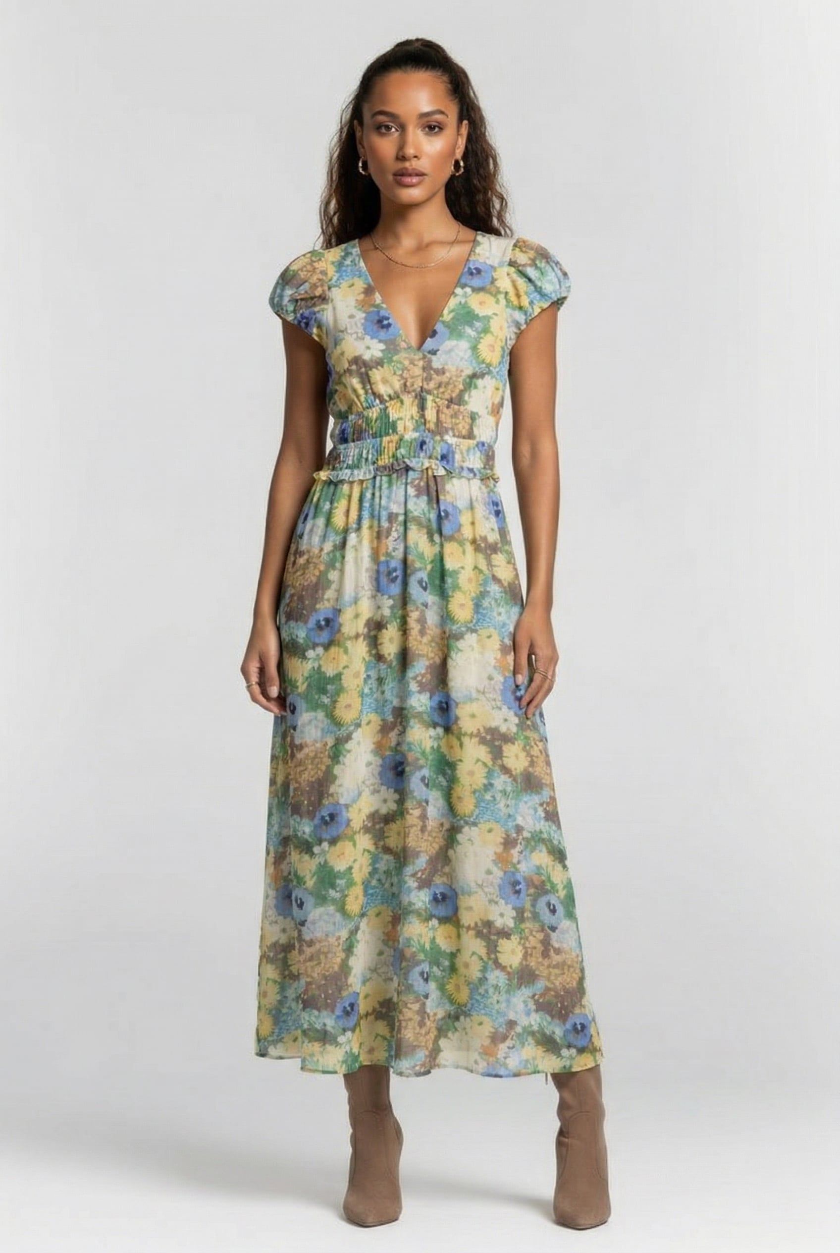 NEW ALLORA DRESS BROWN 1