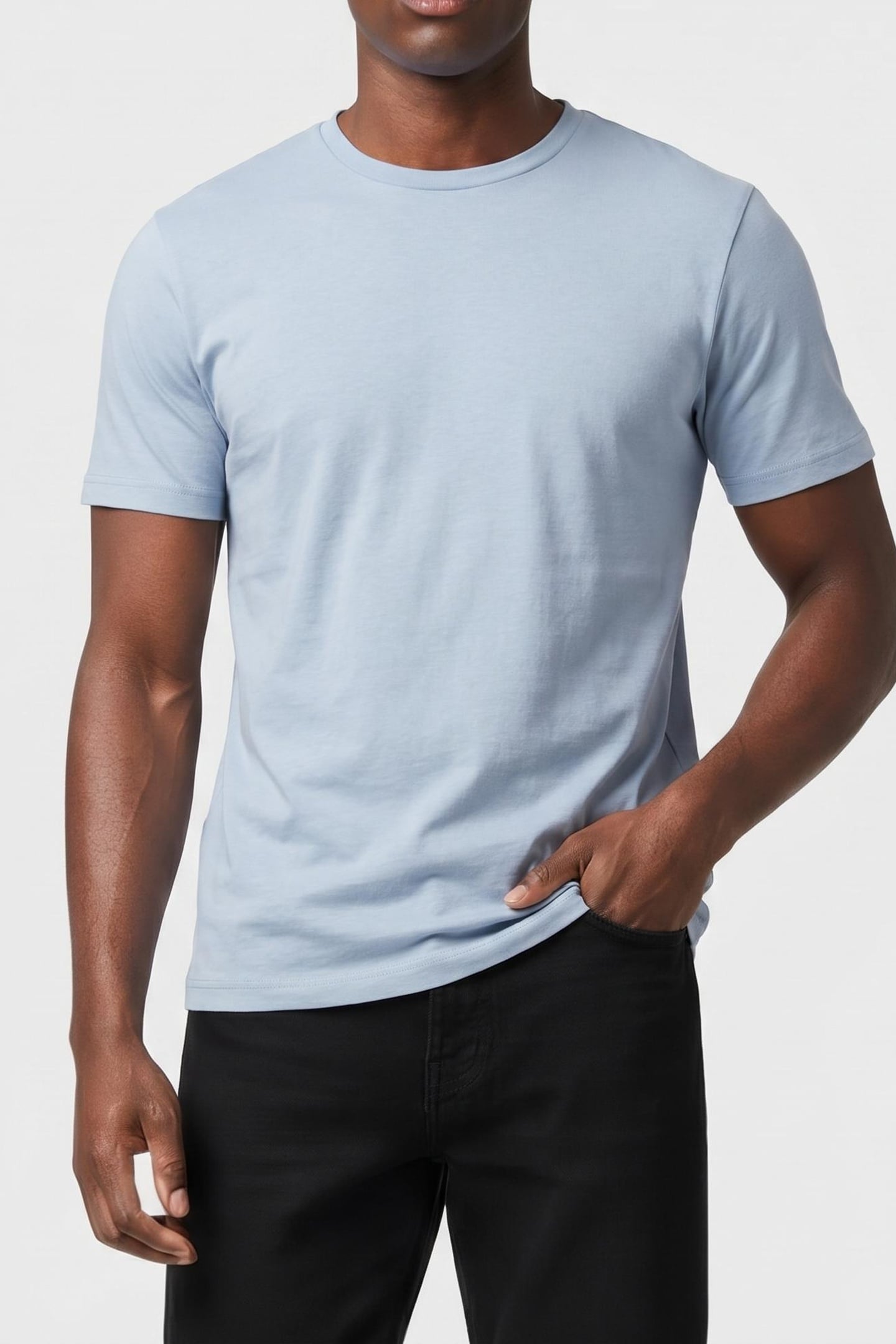 CREW NECK JERSEY DUSTY BLUE 1