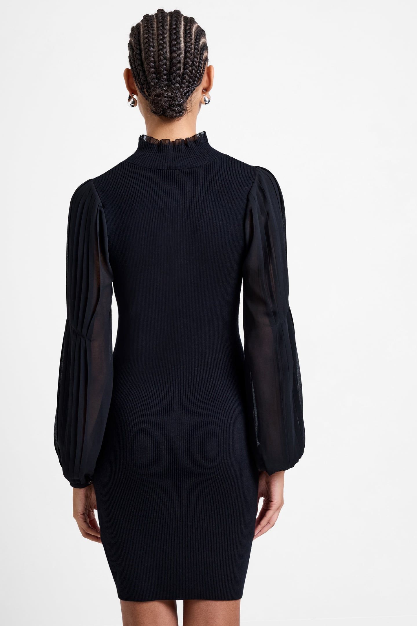 KRISTA MIX LS SHORT DRESS BLACKOUT 2