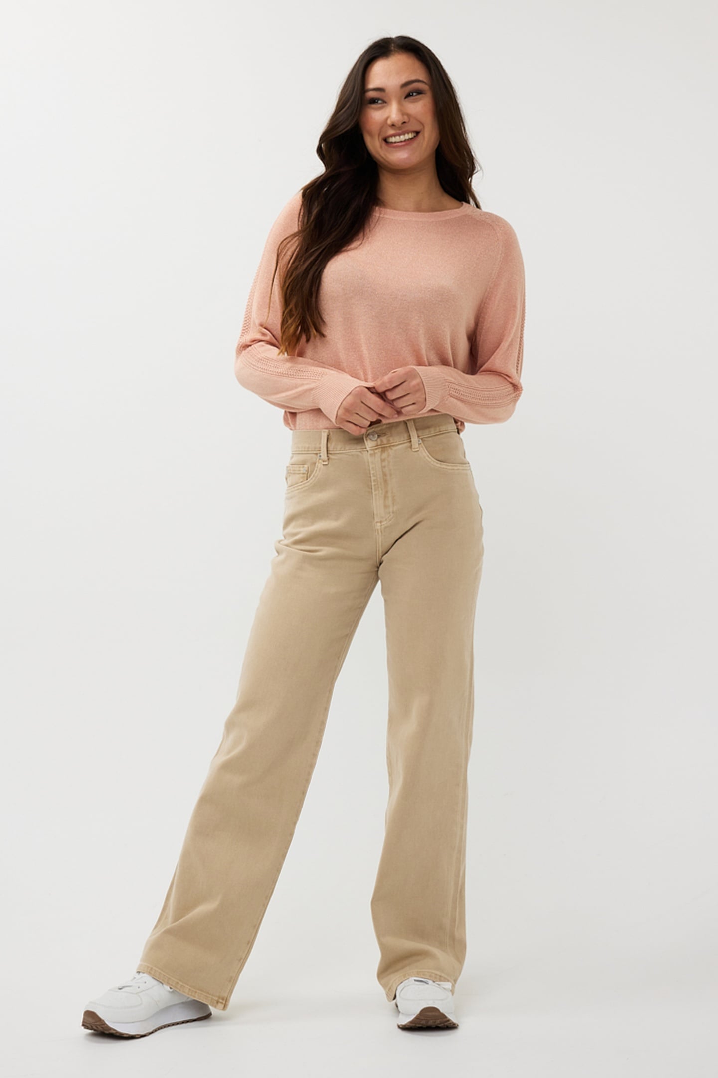 SWEATER RAGLAN POINTELLE LUREX LIGHT APRICOT 2