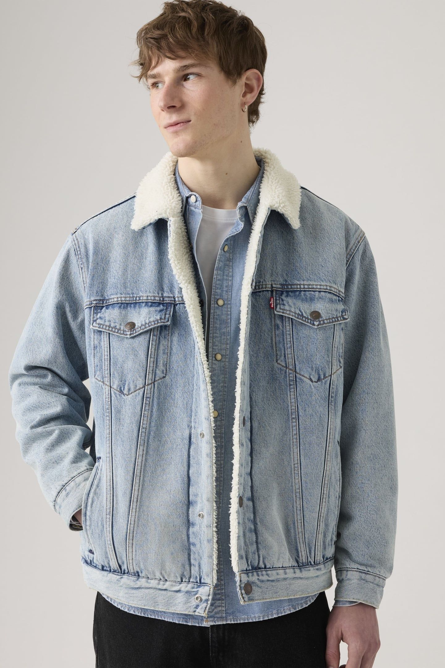 RELAXED FIT SHERPA TRUCKER JACKET 2