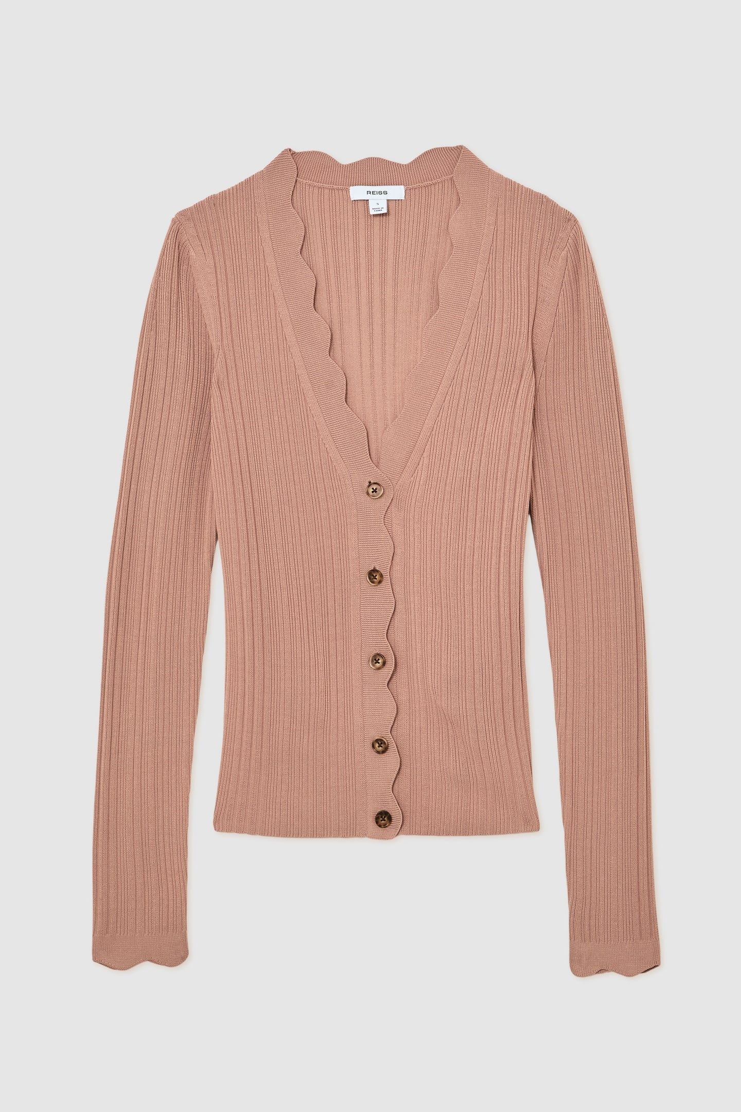 SCALLOP DETAIL CARDIGAN PINK 4