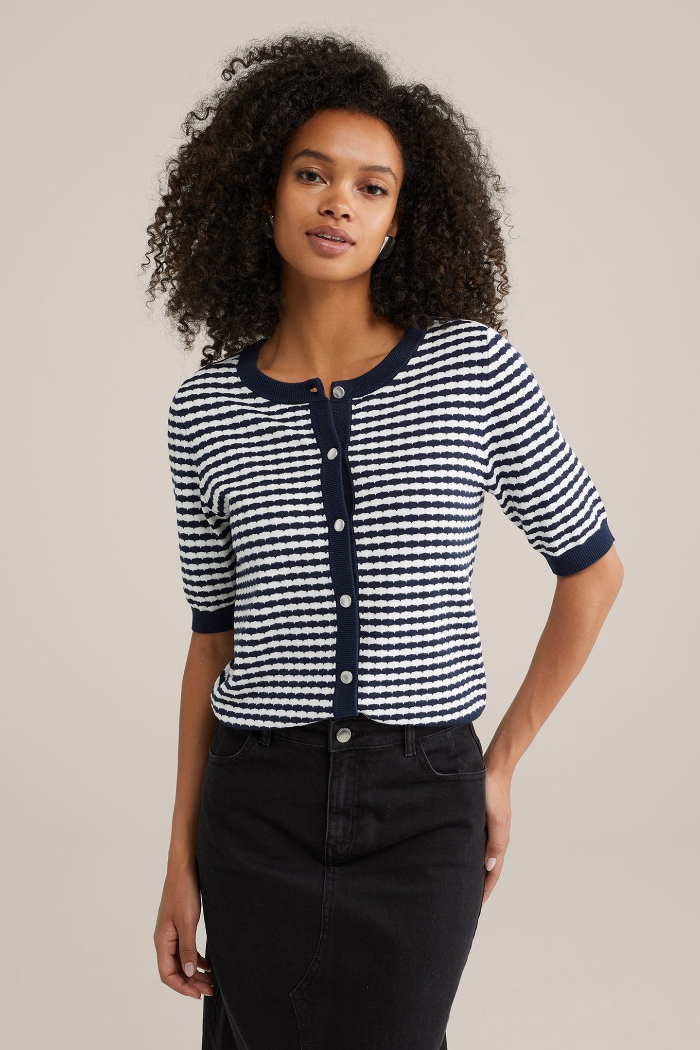 KNITTED CARDIGAN NAVY BLUE 2