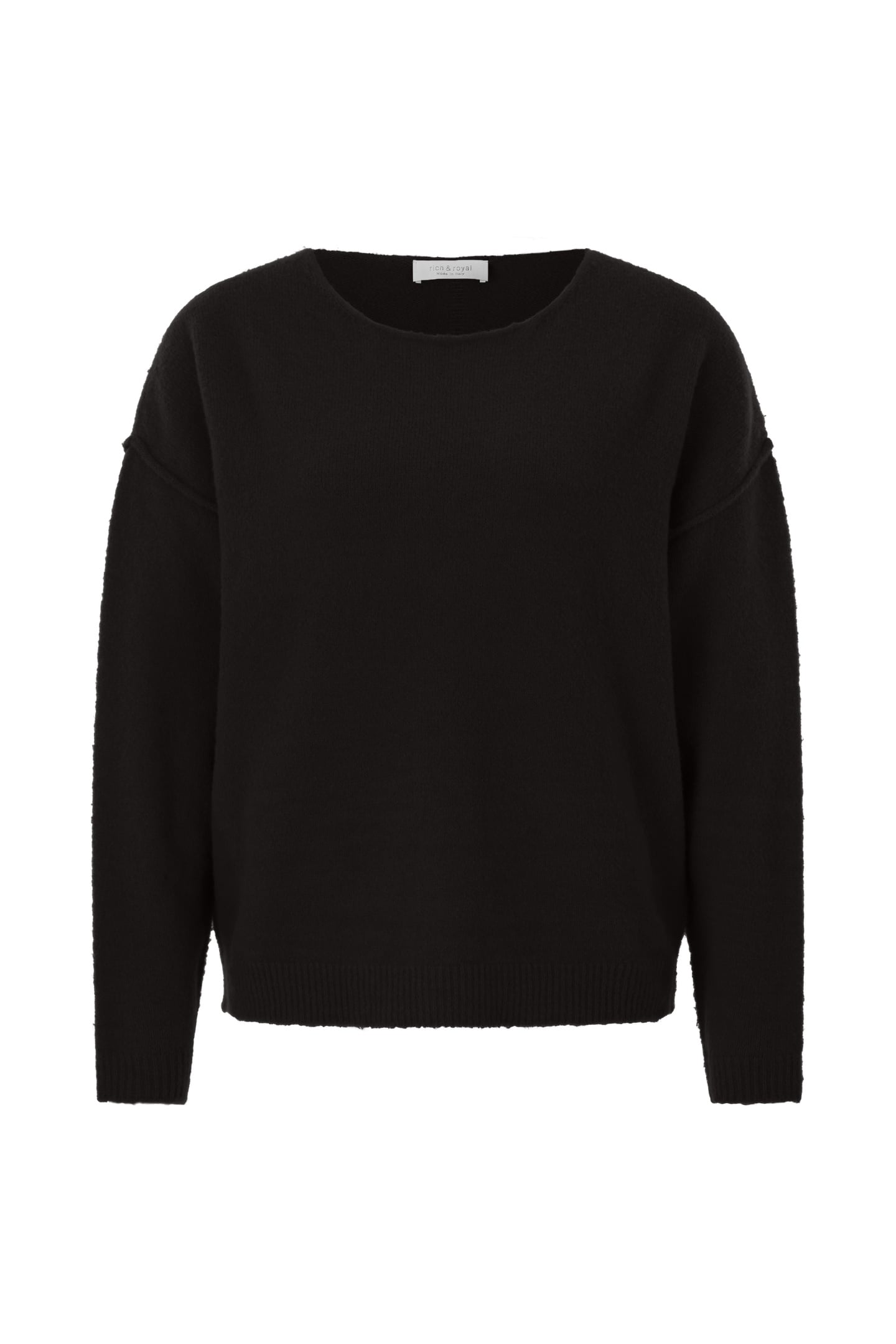CREW-NECK OUTSIDE SEAMS BLACK 1