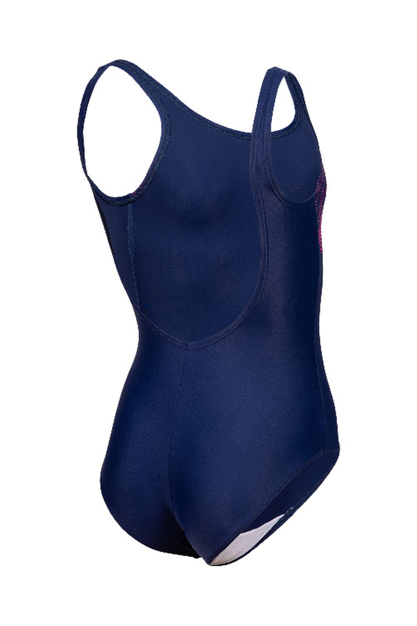GIRLS' GRAPHIC SWIMSUIT U BACK NAVY 7