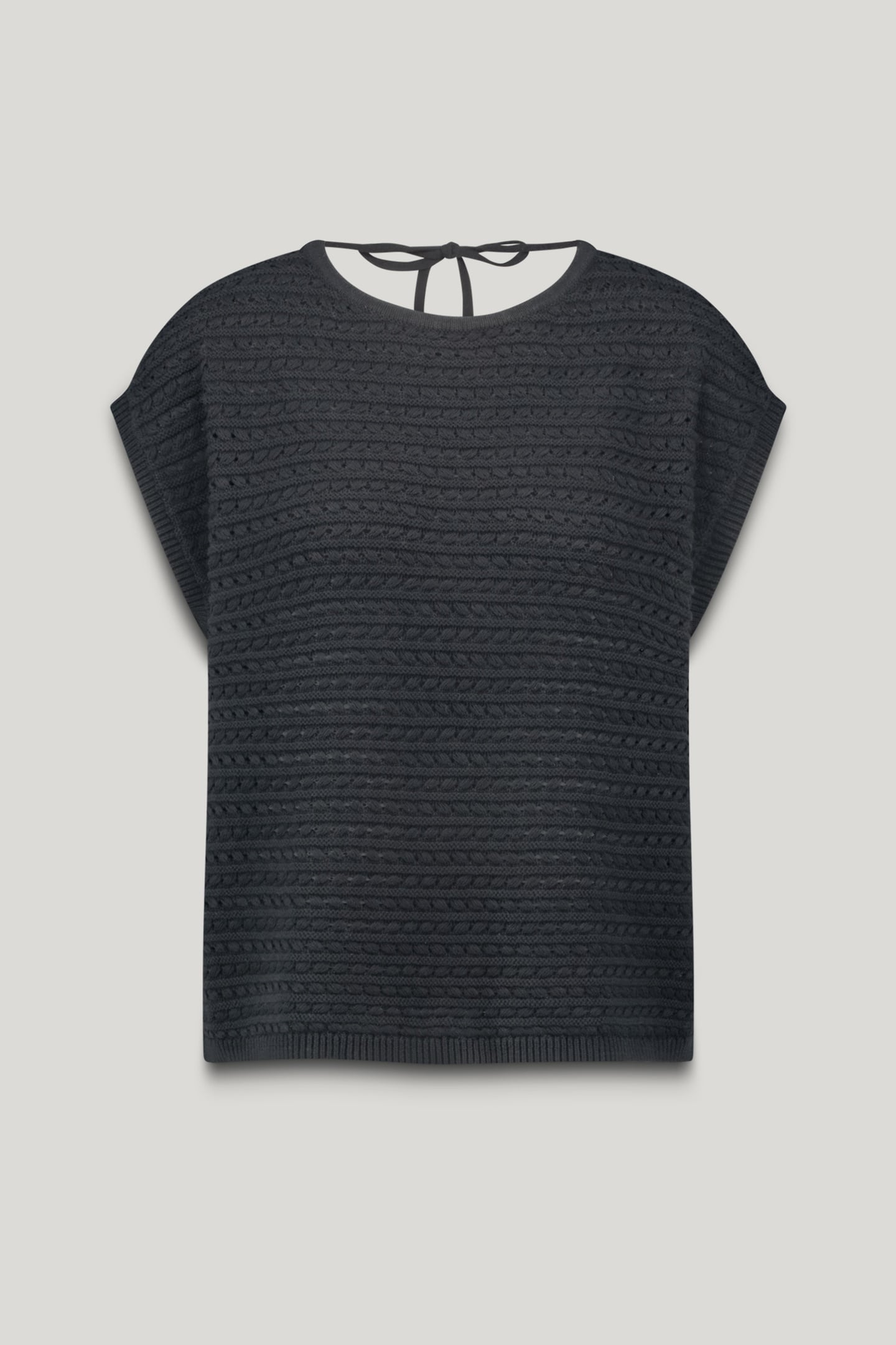 KNITTED TOP HIGH TWISTED COTTON KNIT BLACK 4